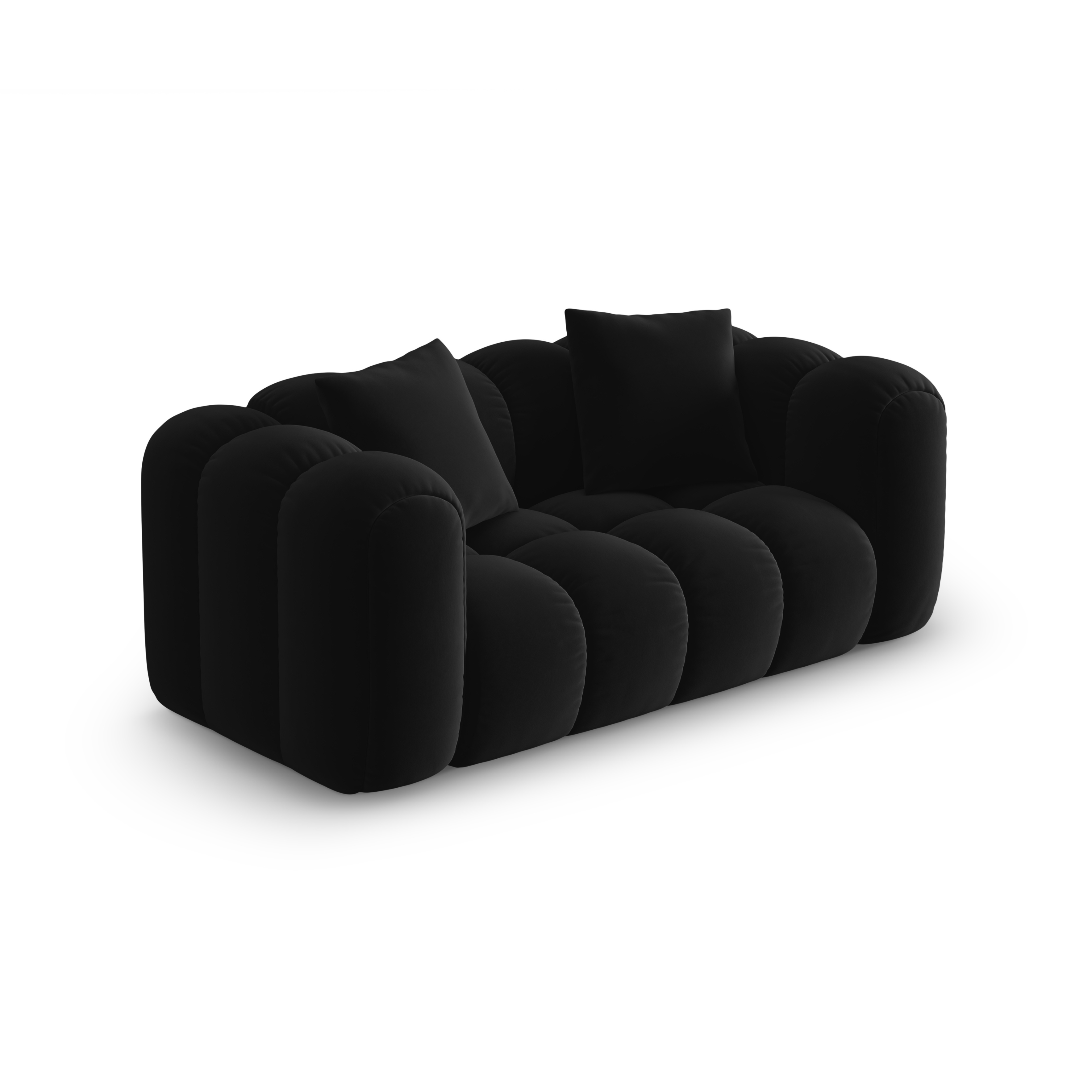 Velvet 2-Seater Sofa ASTRO Black