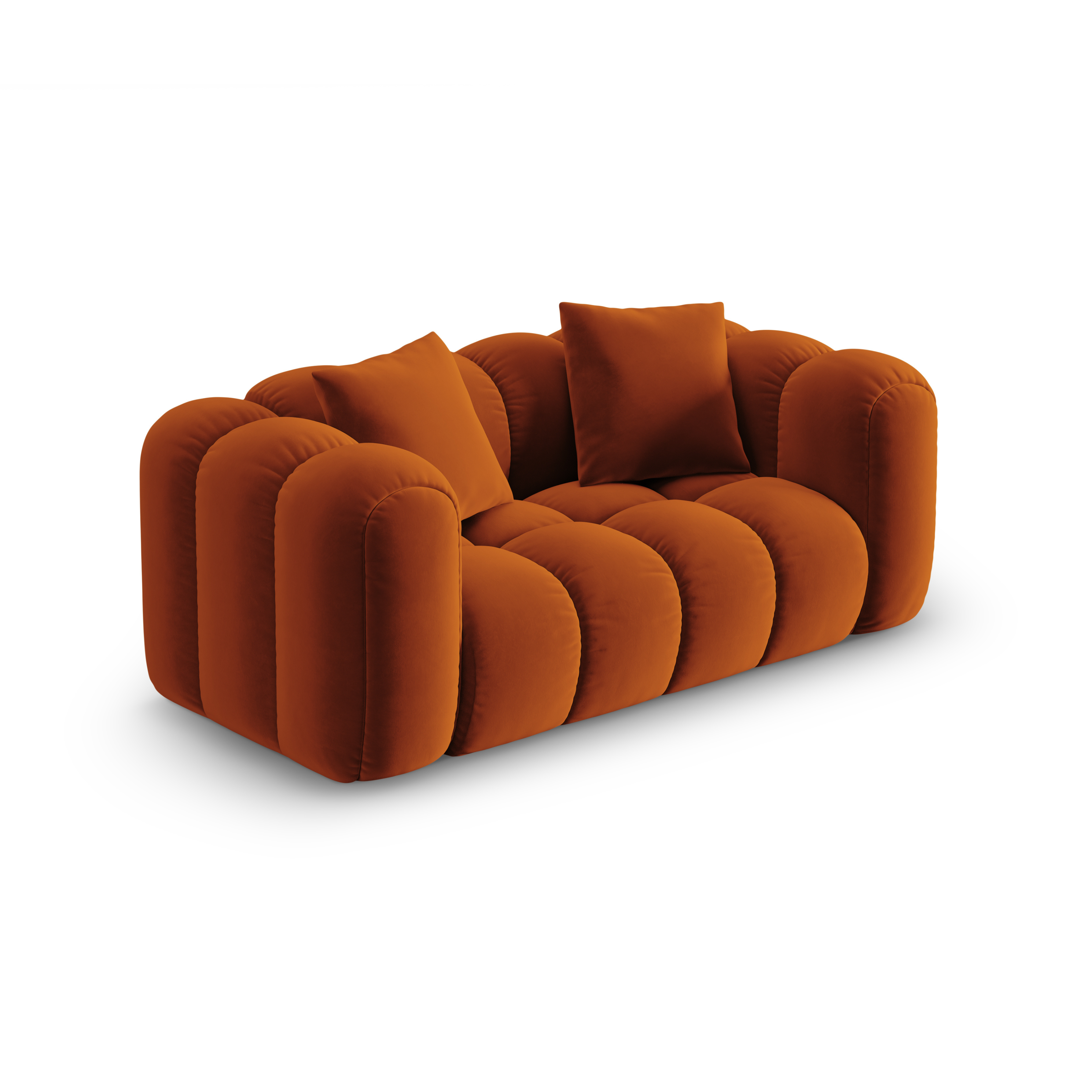 Samtsofa 2-sitzig ASTRO rostrot