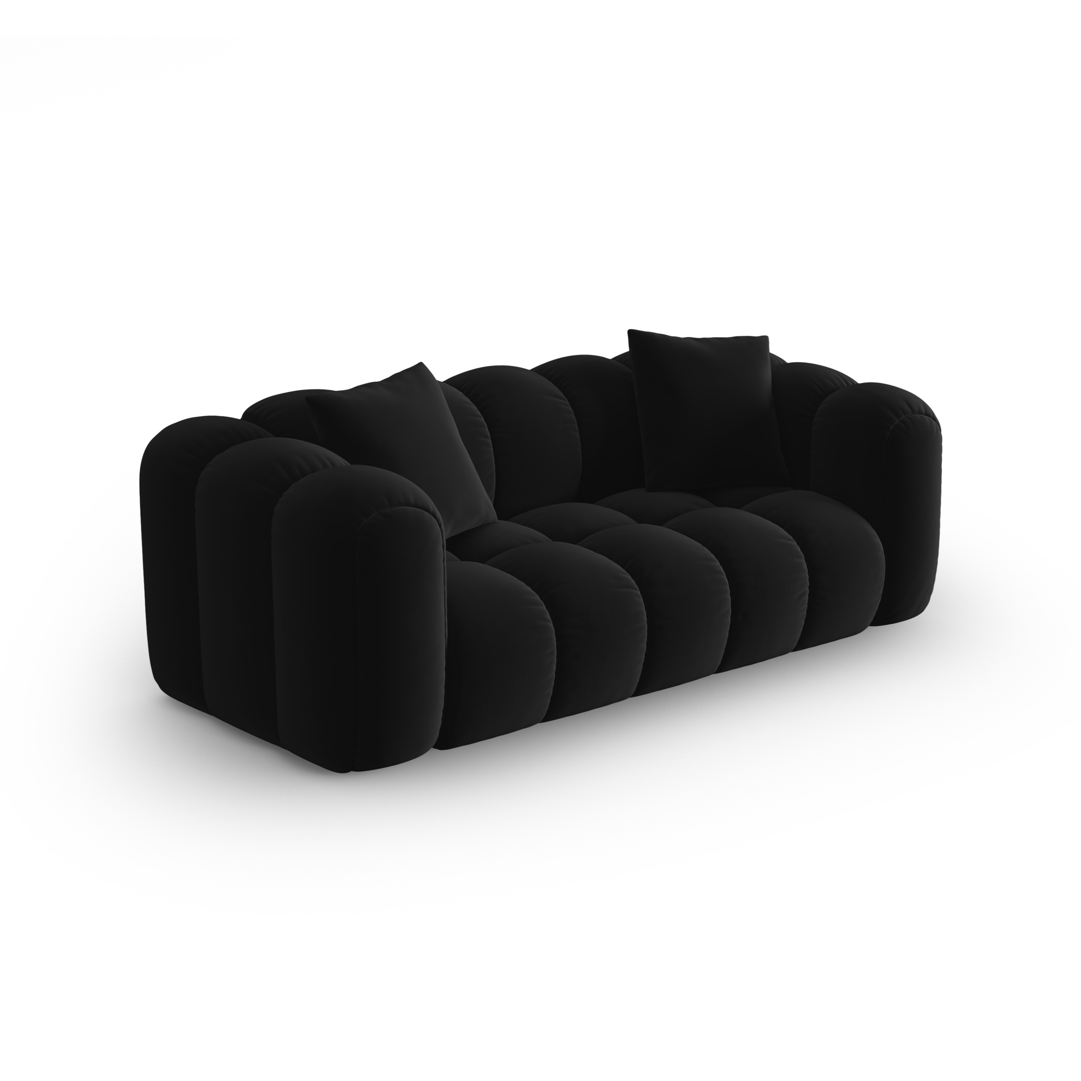 ASTRO black velvet 3-seater sofa