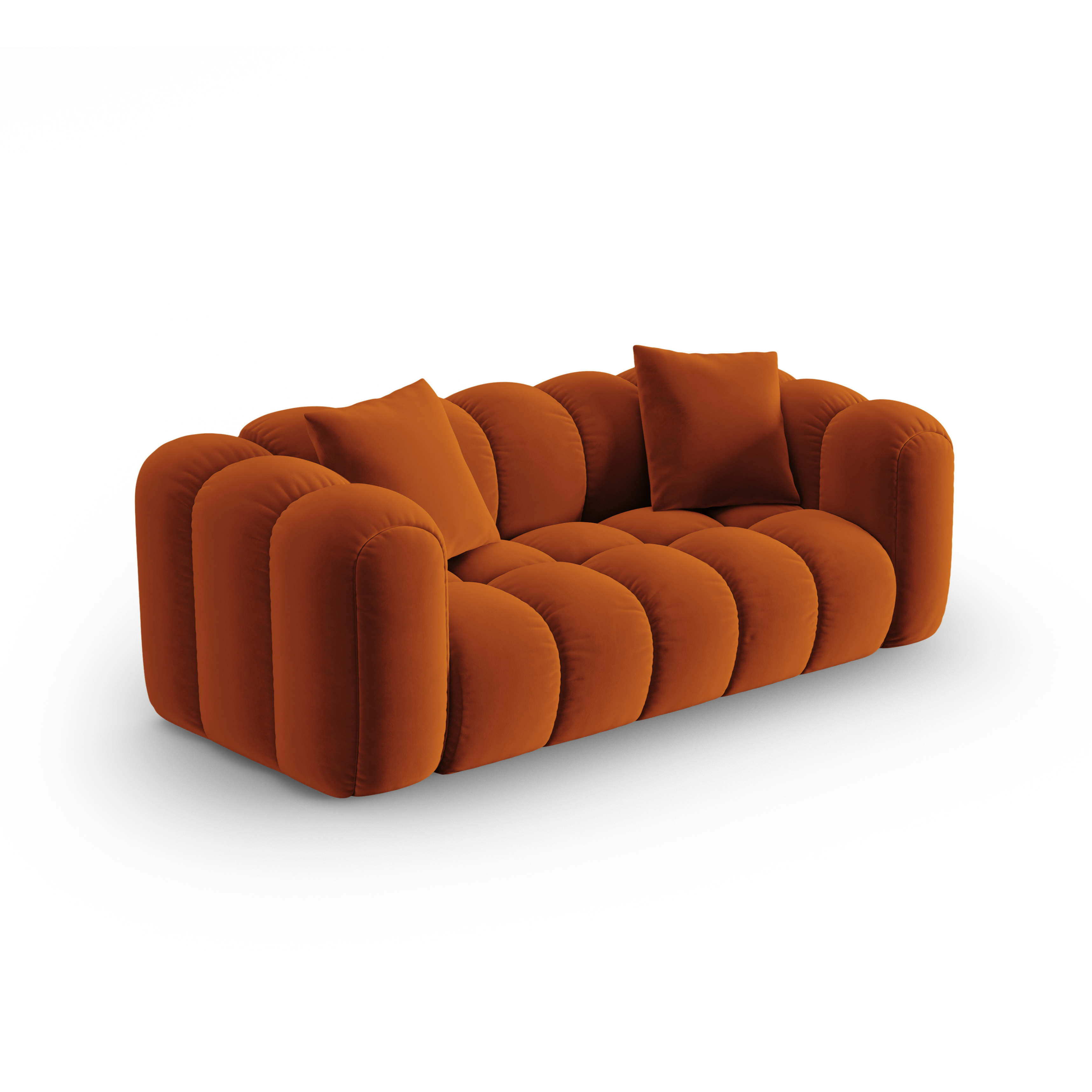 ASTRO rust velvet 3-seater sofa