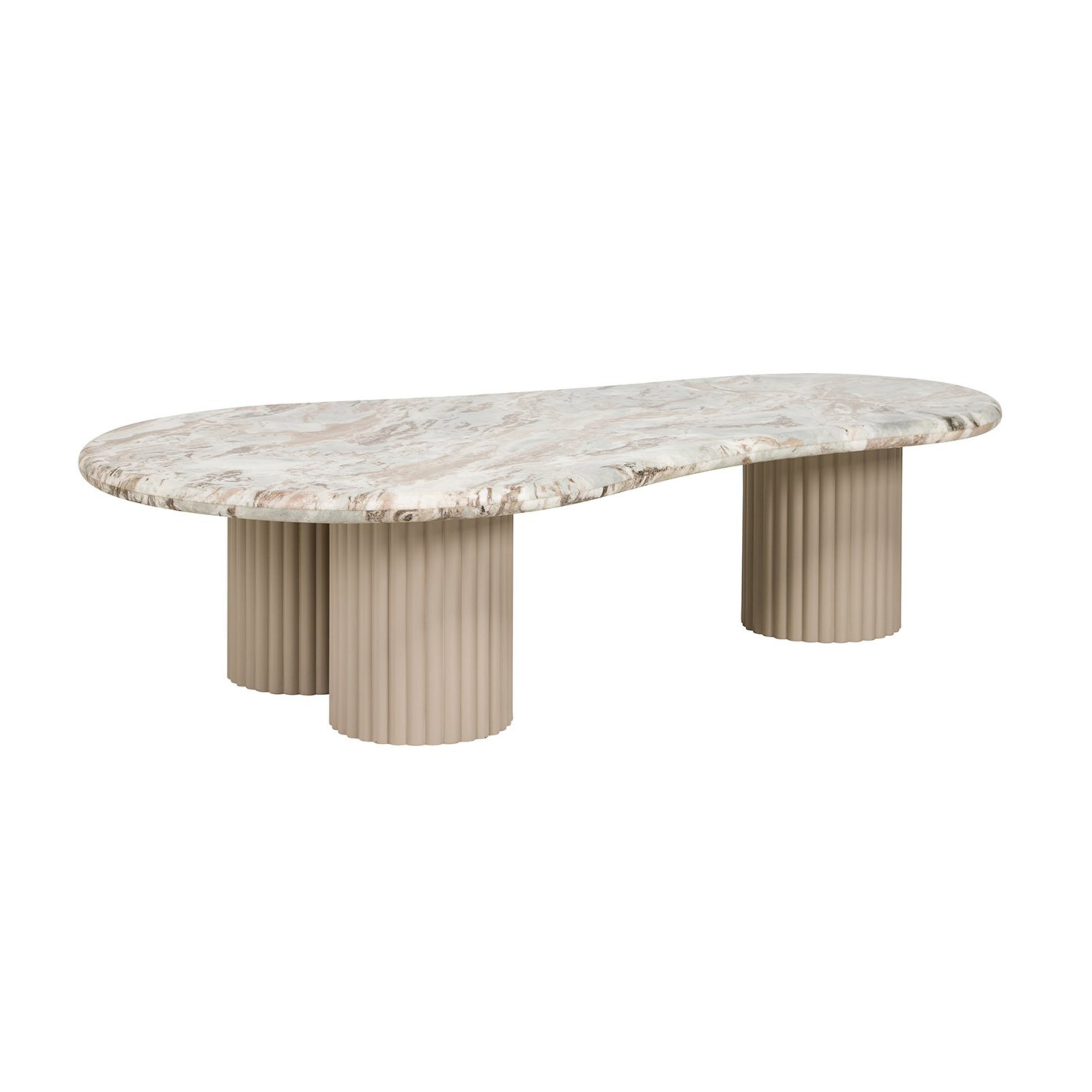 CORONEL beige coffee table with a marble top