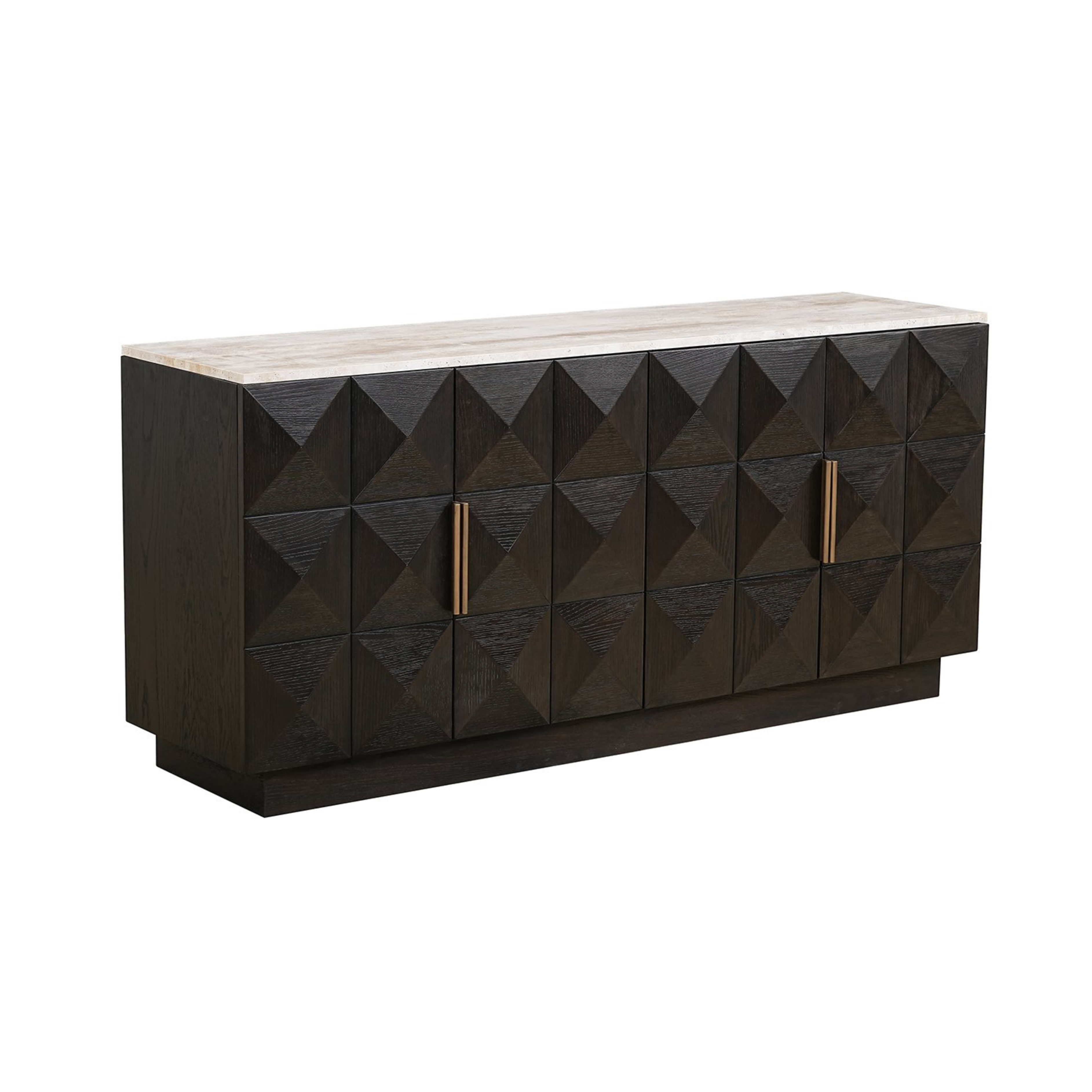 4-door CLAREMONT chest of drawers brown with beige top