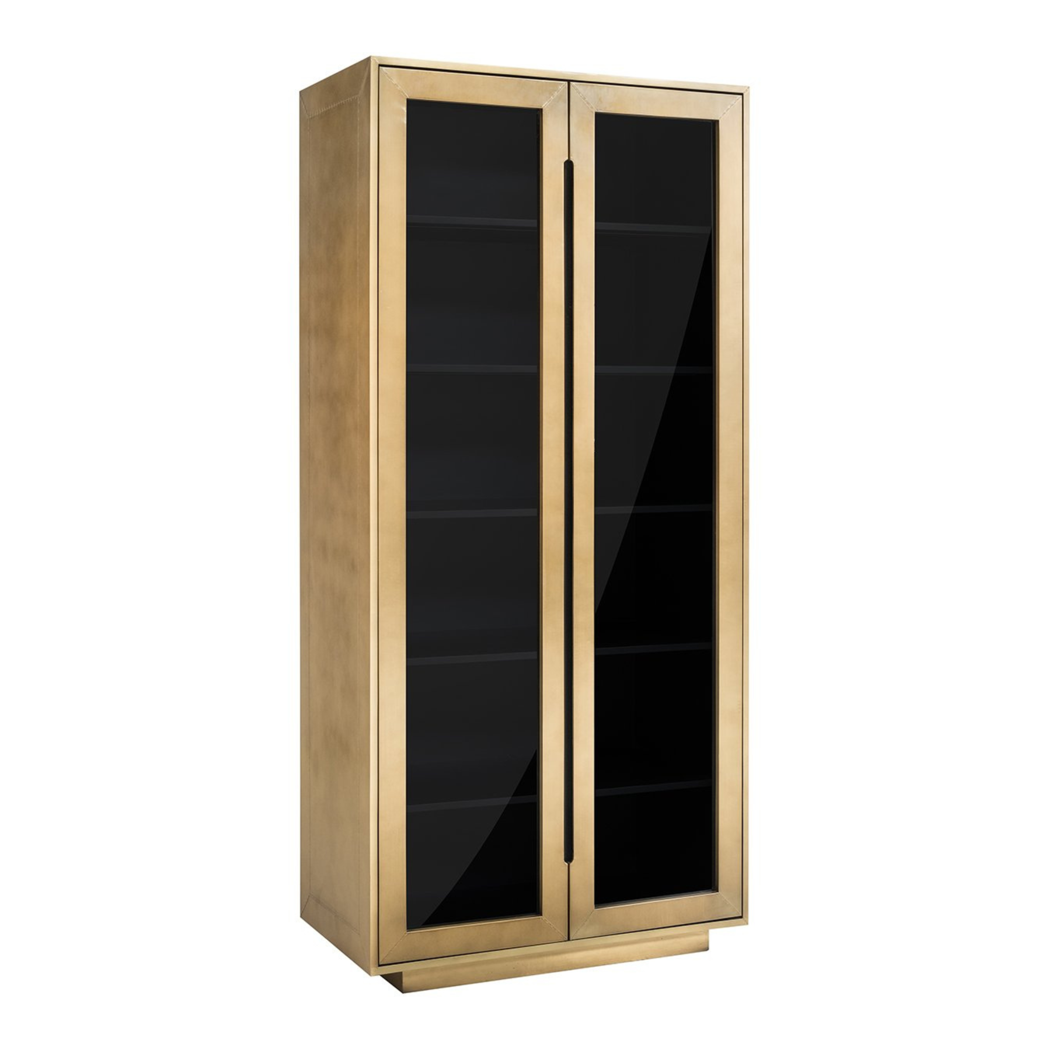 FINSBURY showcase antique gold with black glass