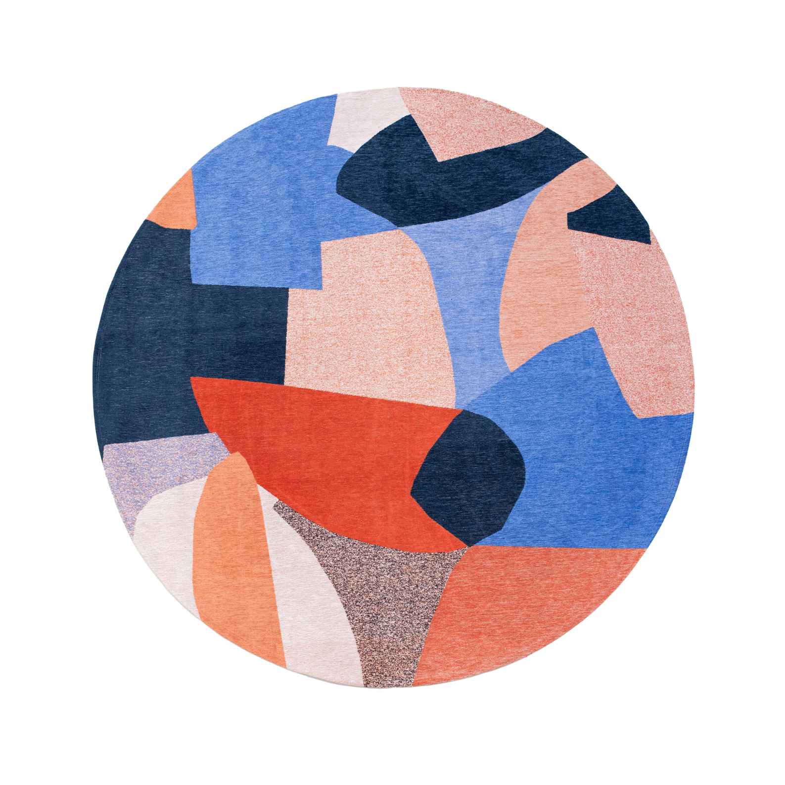 Ronde tapijt SHAPES CARPE DIEM oranje-blauw