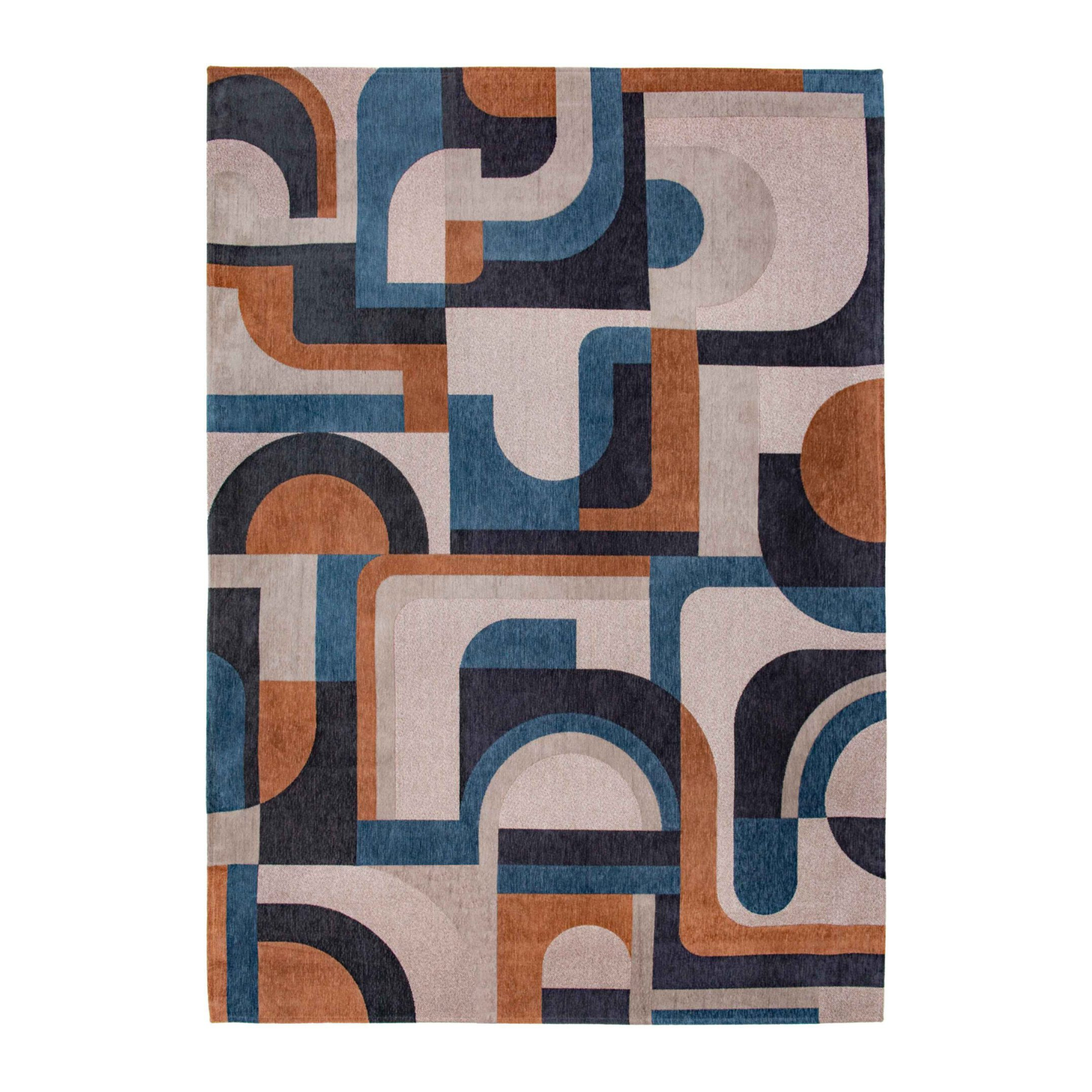 Vloerkleed MODULE CAMEL BLAUW beige-blauw