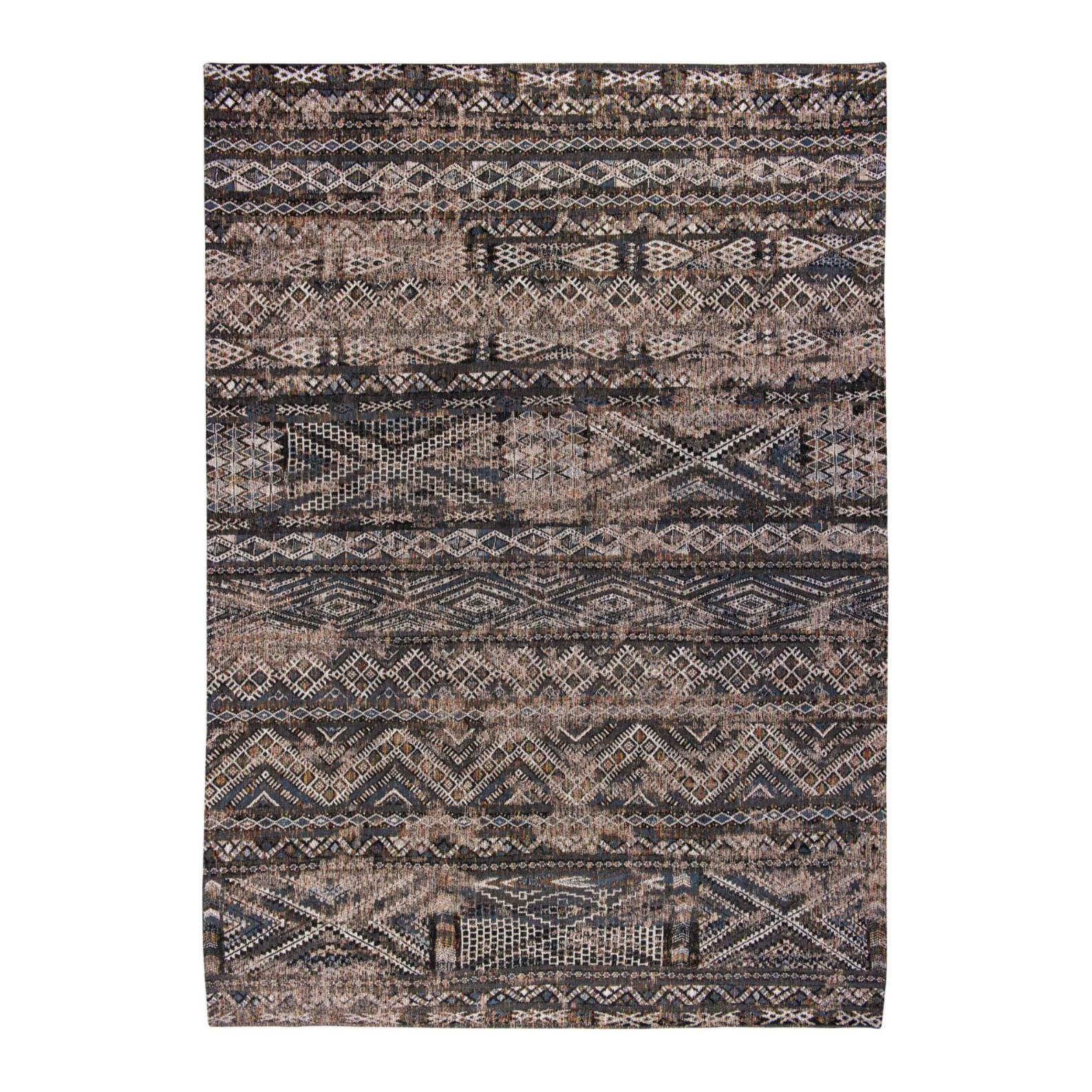 Vloerkleed KILIM ZWART RABAT bruin