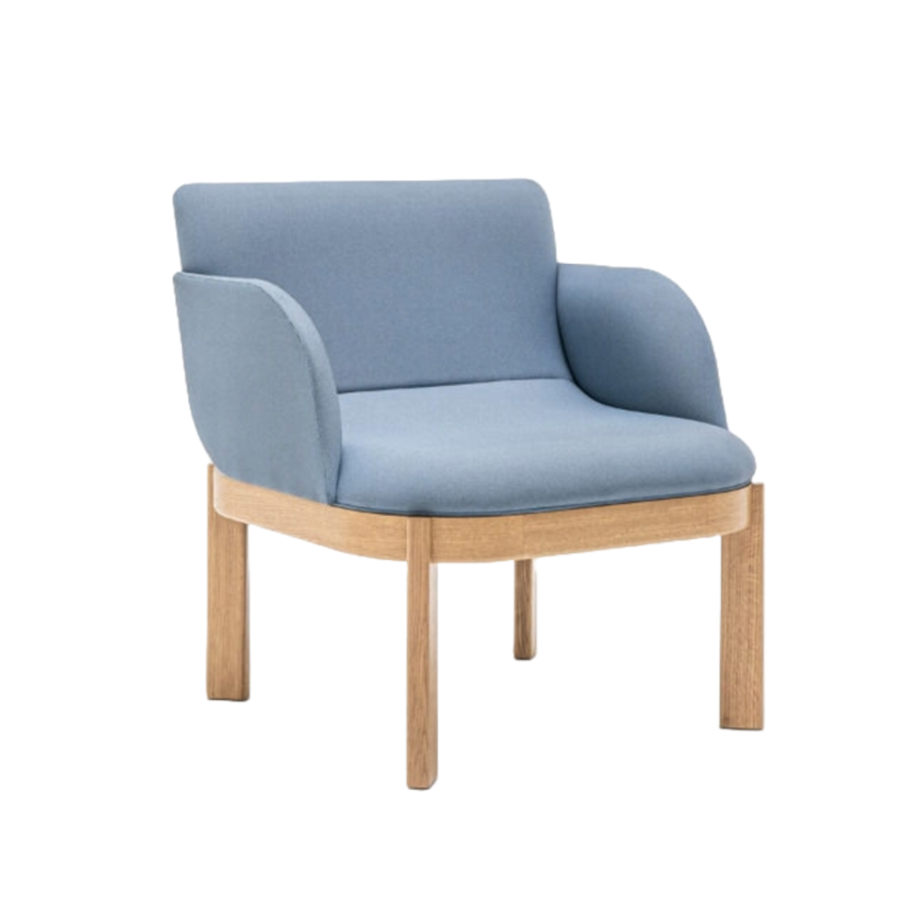 Gestoffeerde fauteuil RAMP met houten basis