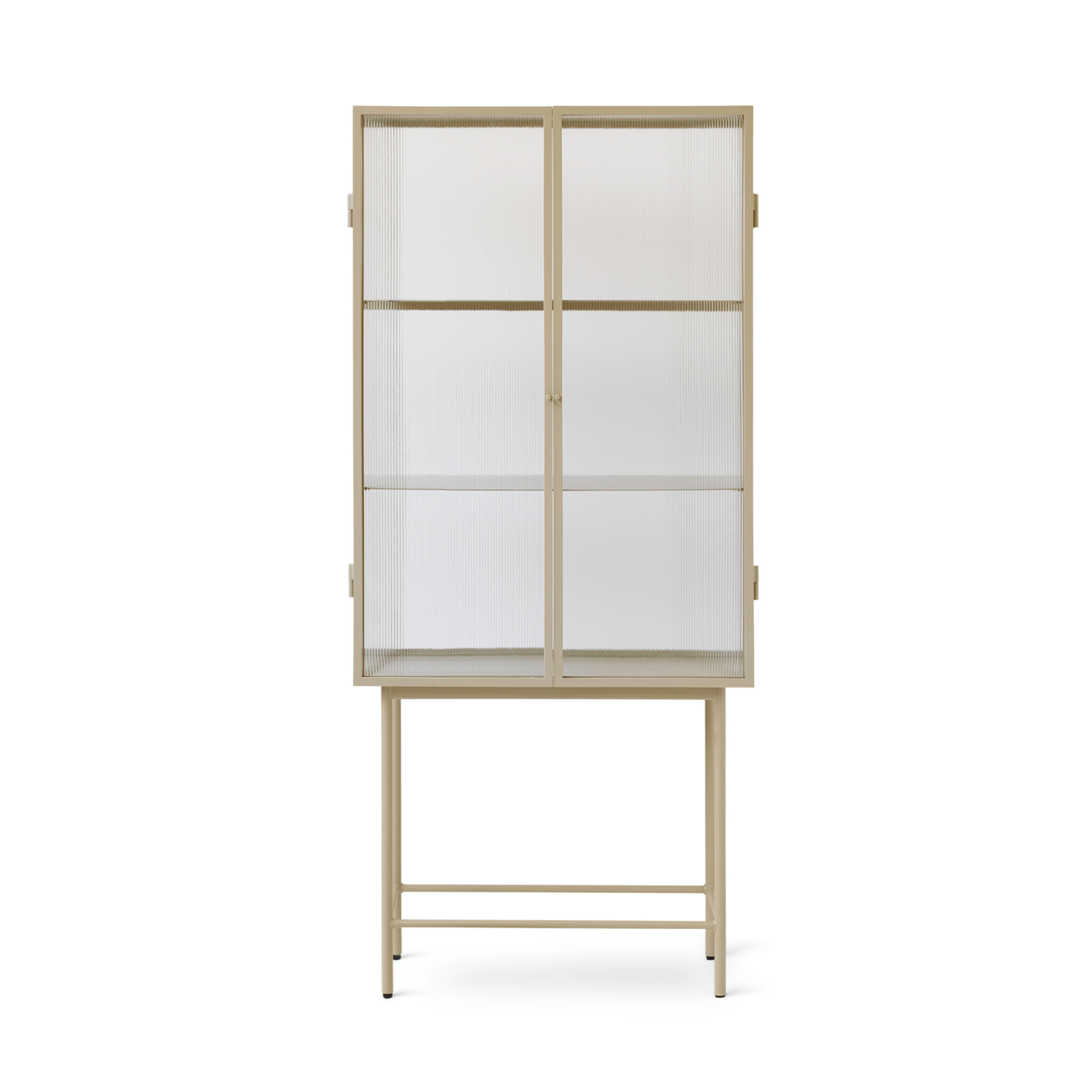 Vitrine HAZE met matglas en beige basis