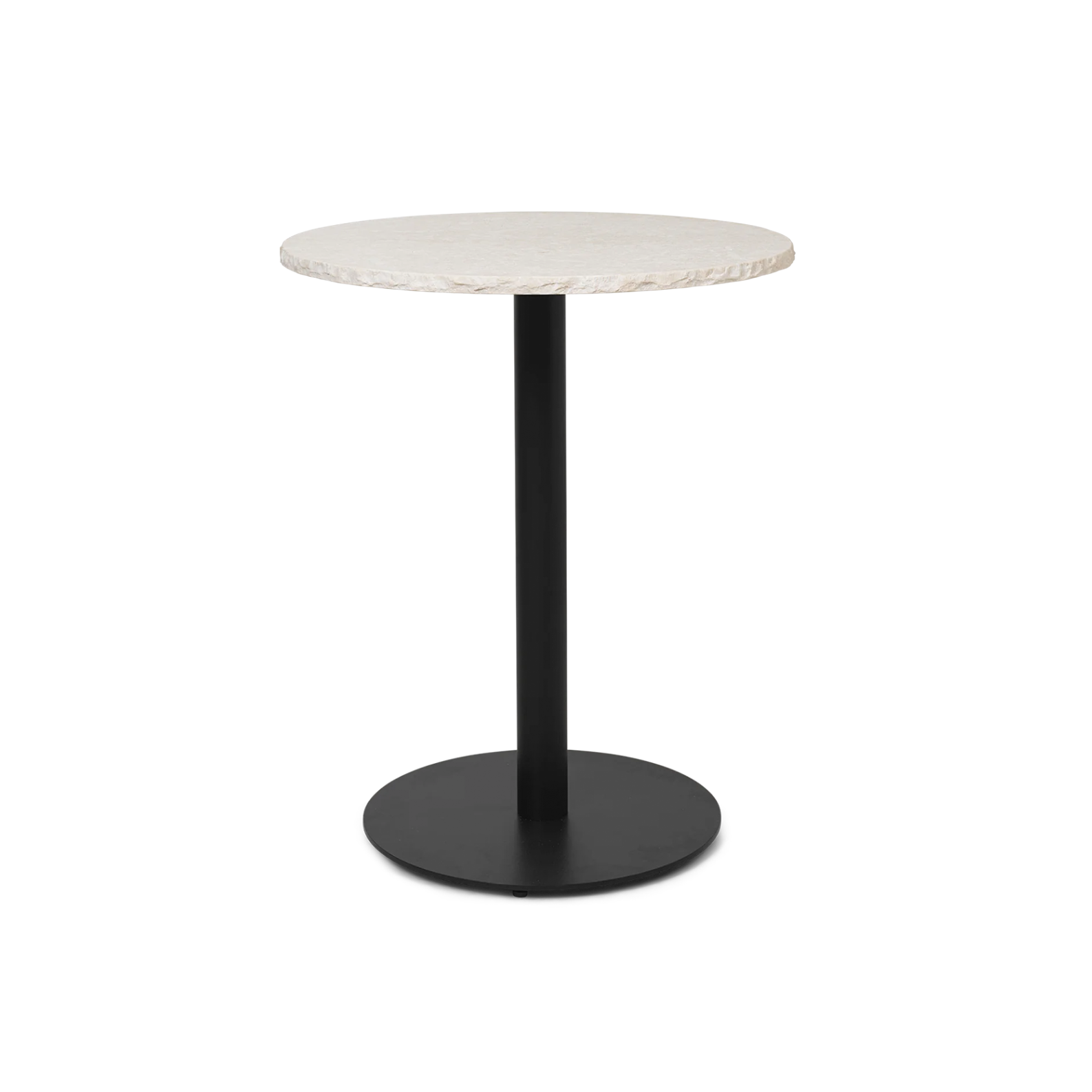 Ronde tafel MINERAL witte marmer met zwarte basis