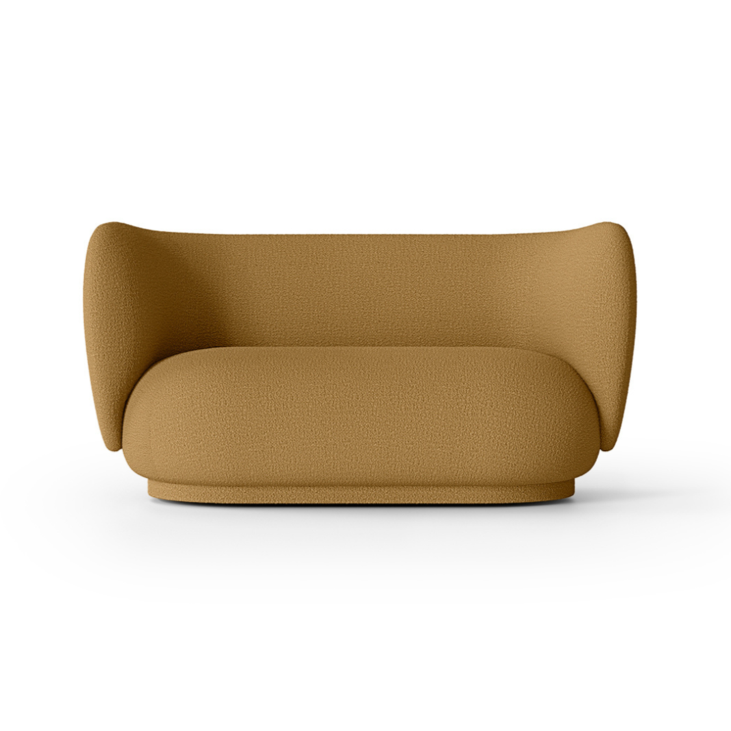 Sofa 2-zits RICO Wol Bouclé karamel