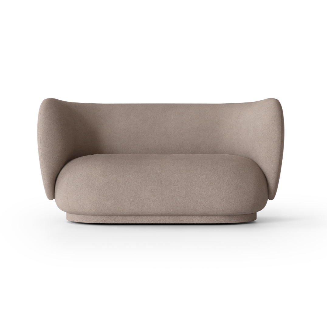 Sofa 2-zits RICO Geborsteld warm grijs