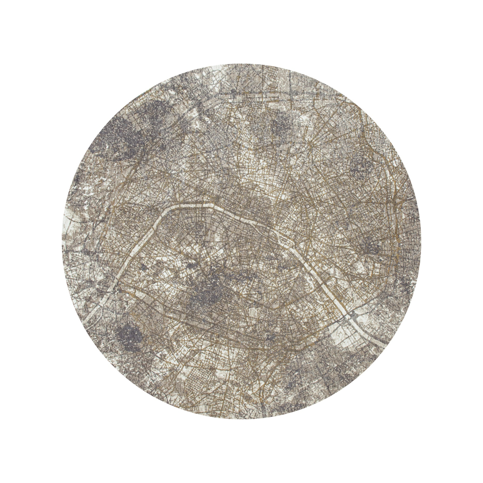 Ronde tapijt CITIES PARIJS RUIMTEREIS grijs