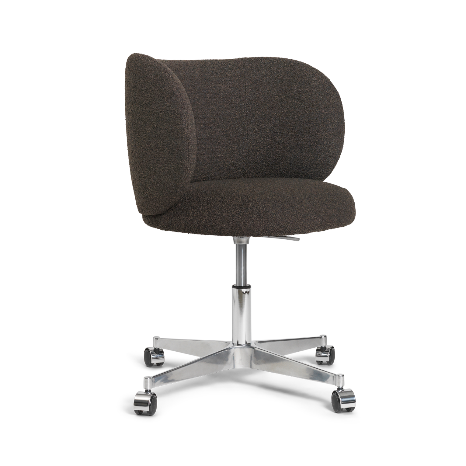 Bureau stoel met armleuningen RICO Soft Bouclé donkerbruin