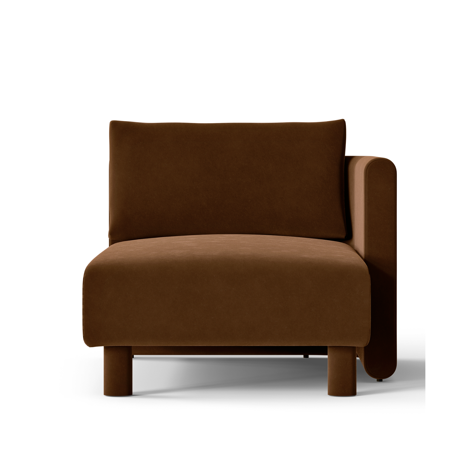 Modulaire bank DASE - rechtszijdige chaise longue Rich Velvet bruin