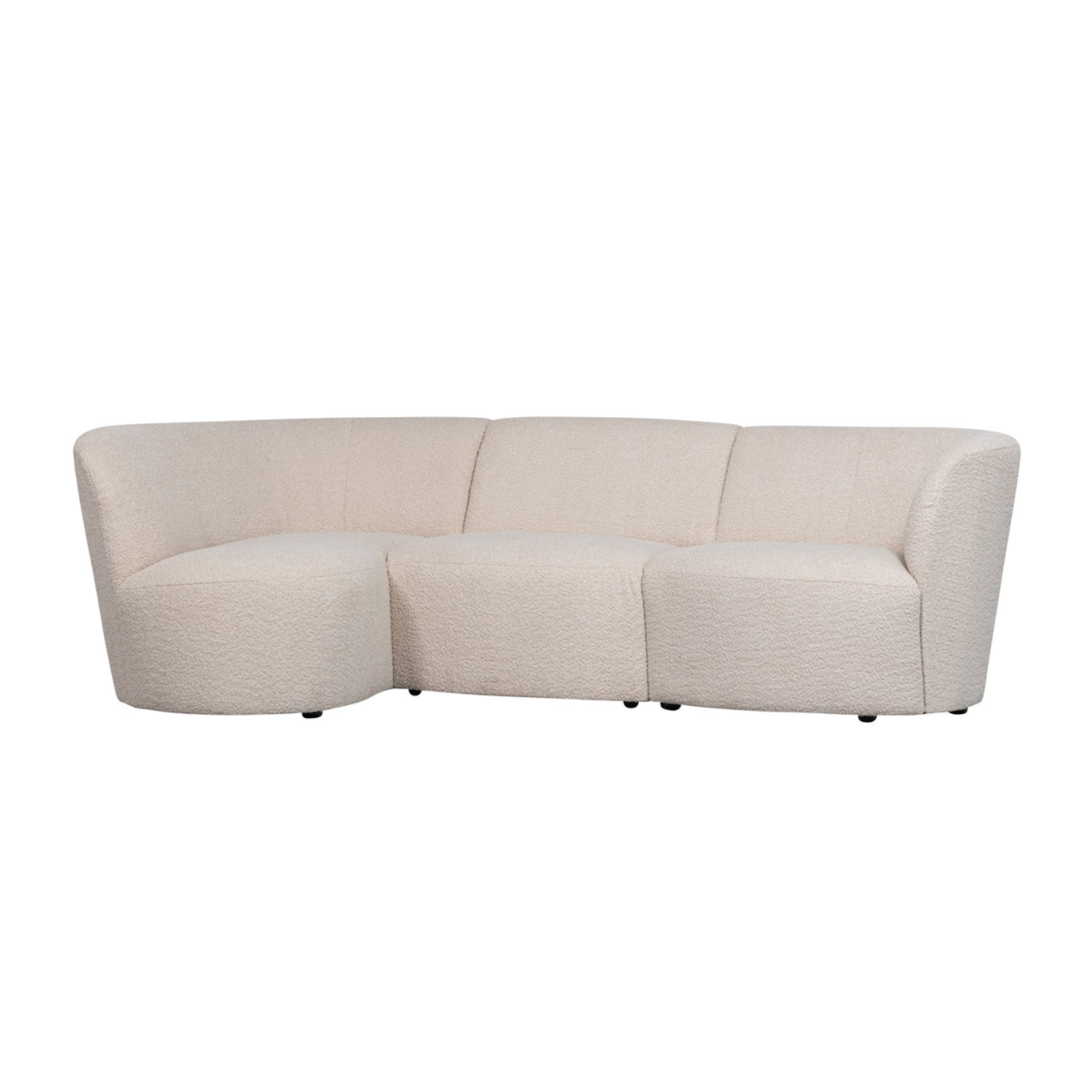 Links hoekbank COCO crèmekleurig boucle