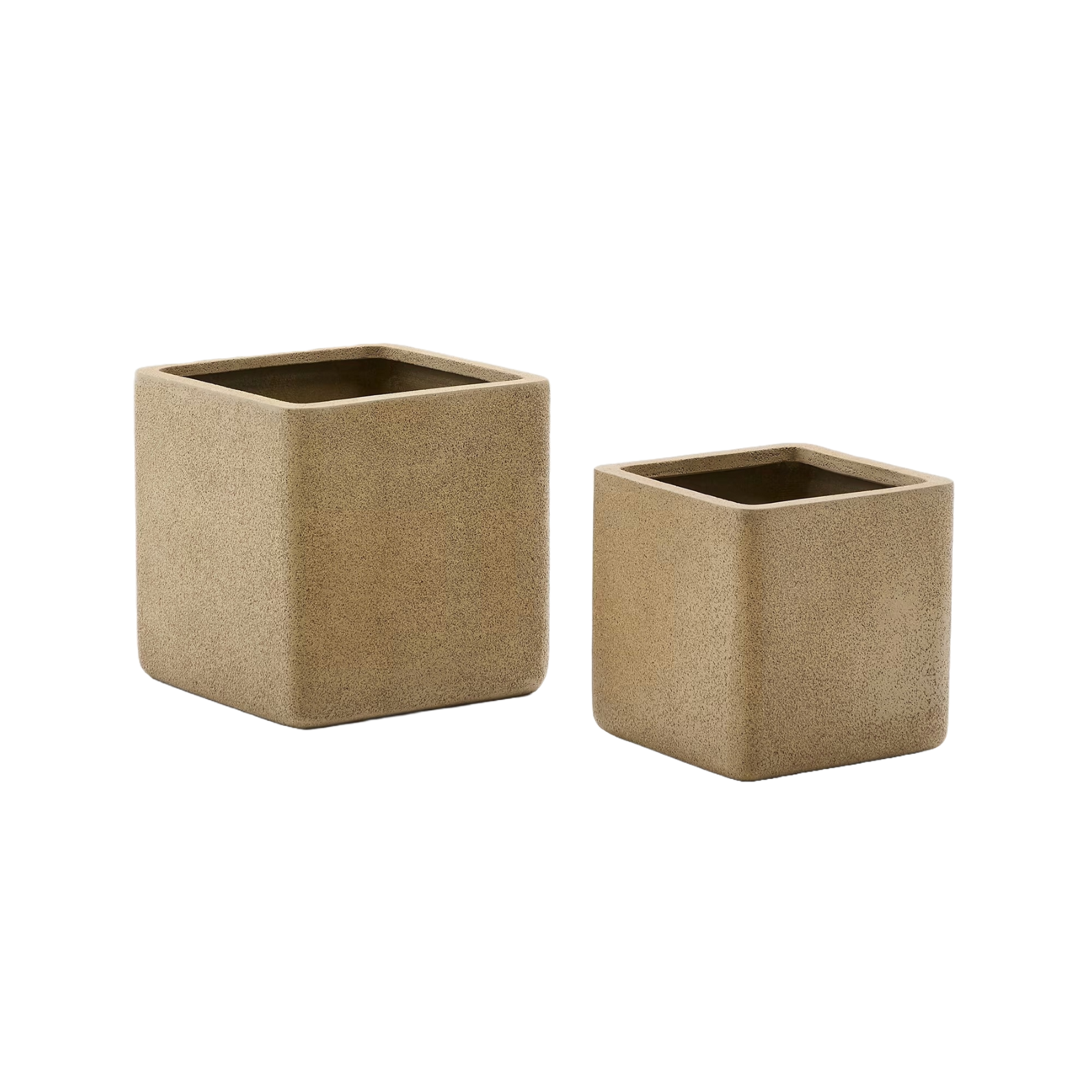 MINOA set van bloempotten mosterdkleurig polycement