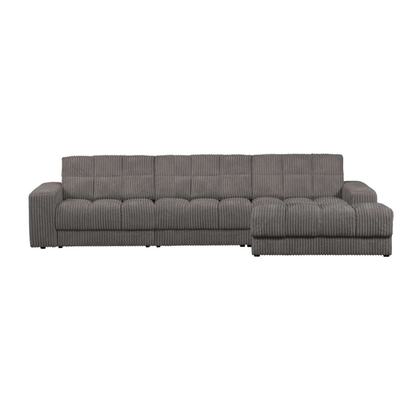 Right-sided Corner Sofa SECOND DATE gray corduroy