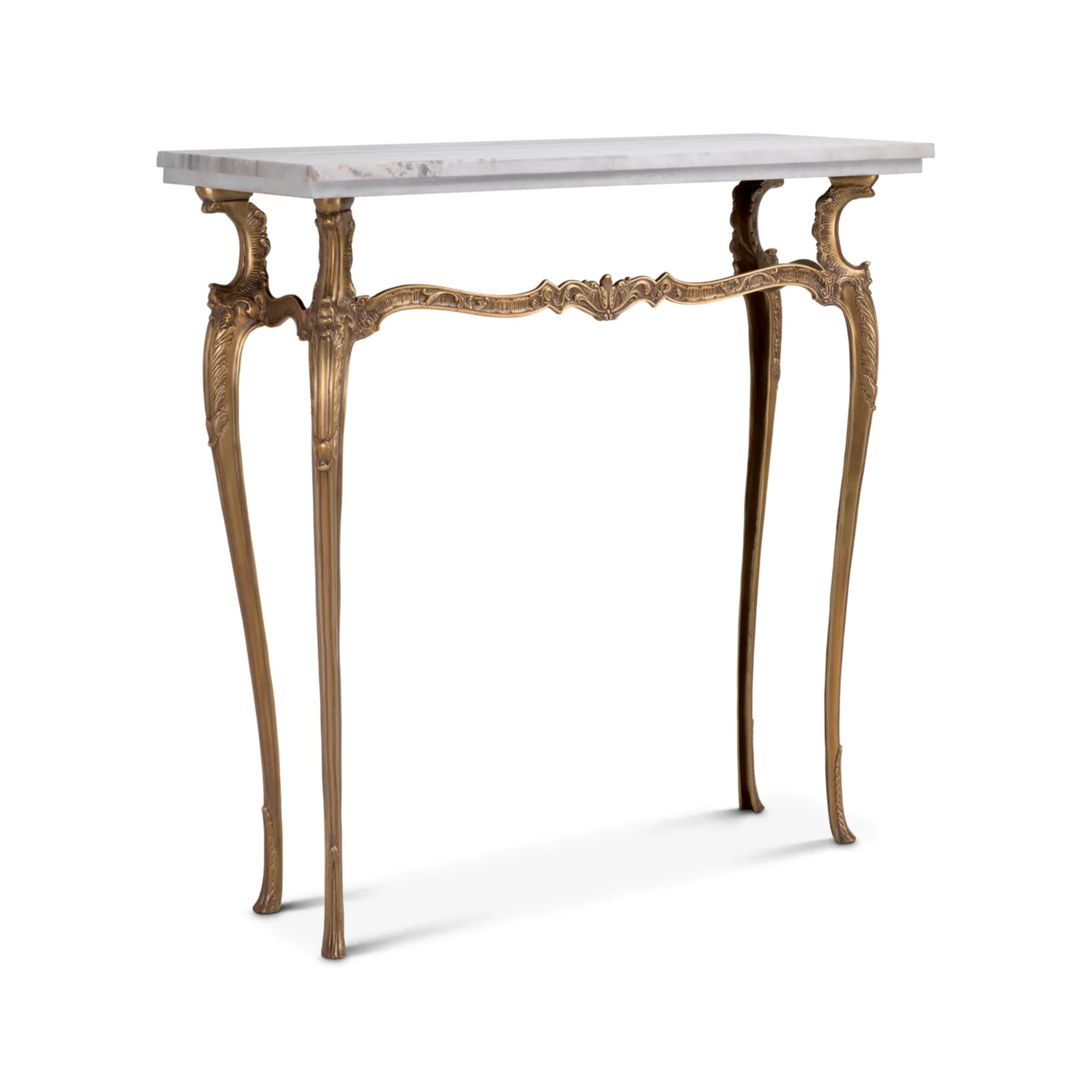 FABIOLA Console in Marble with Antique Gold