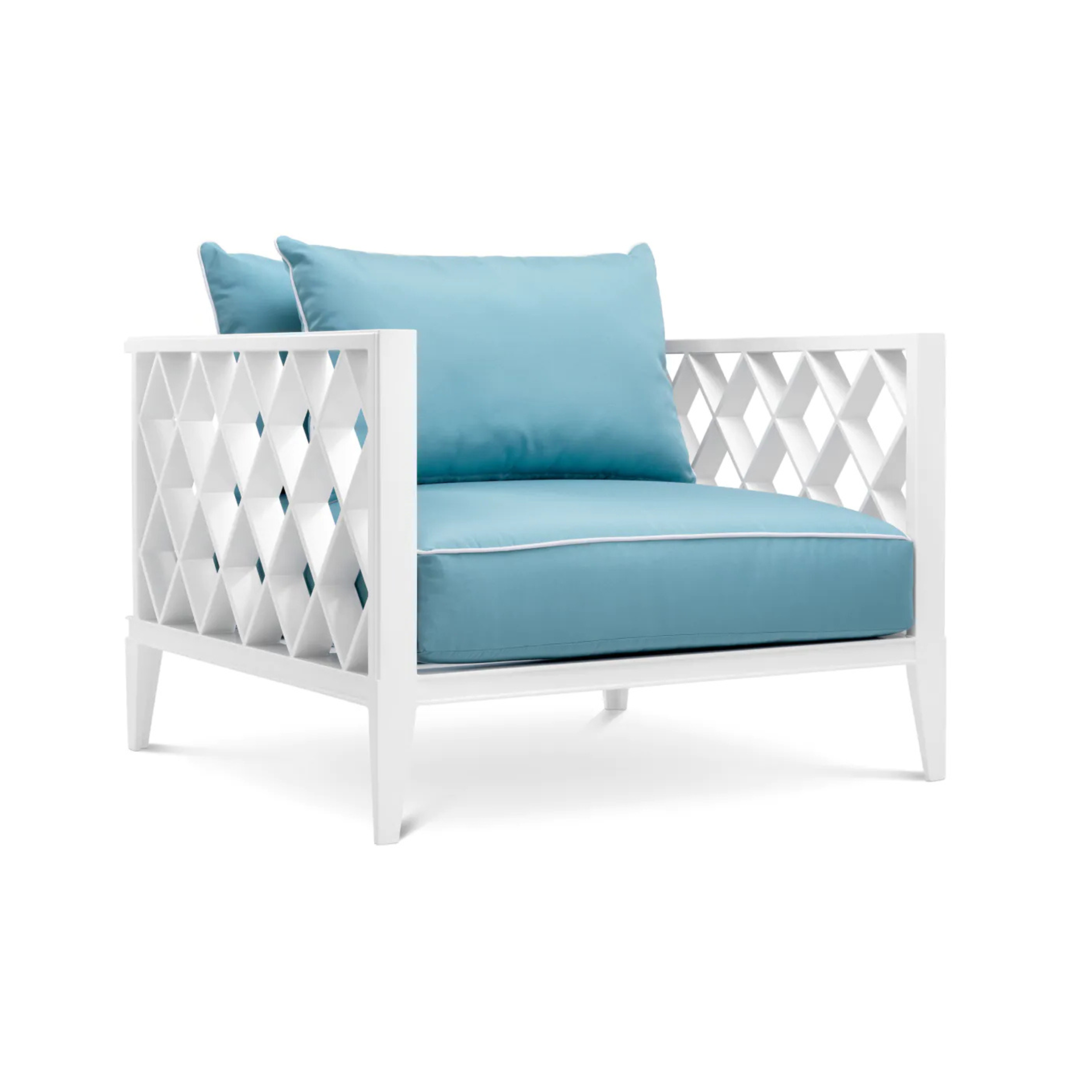 Outdoor armchair OCEAN CLUB white with blue