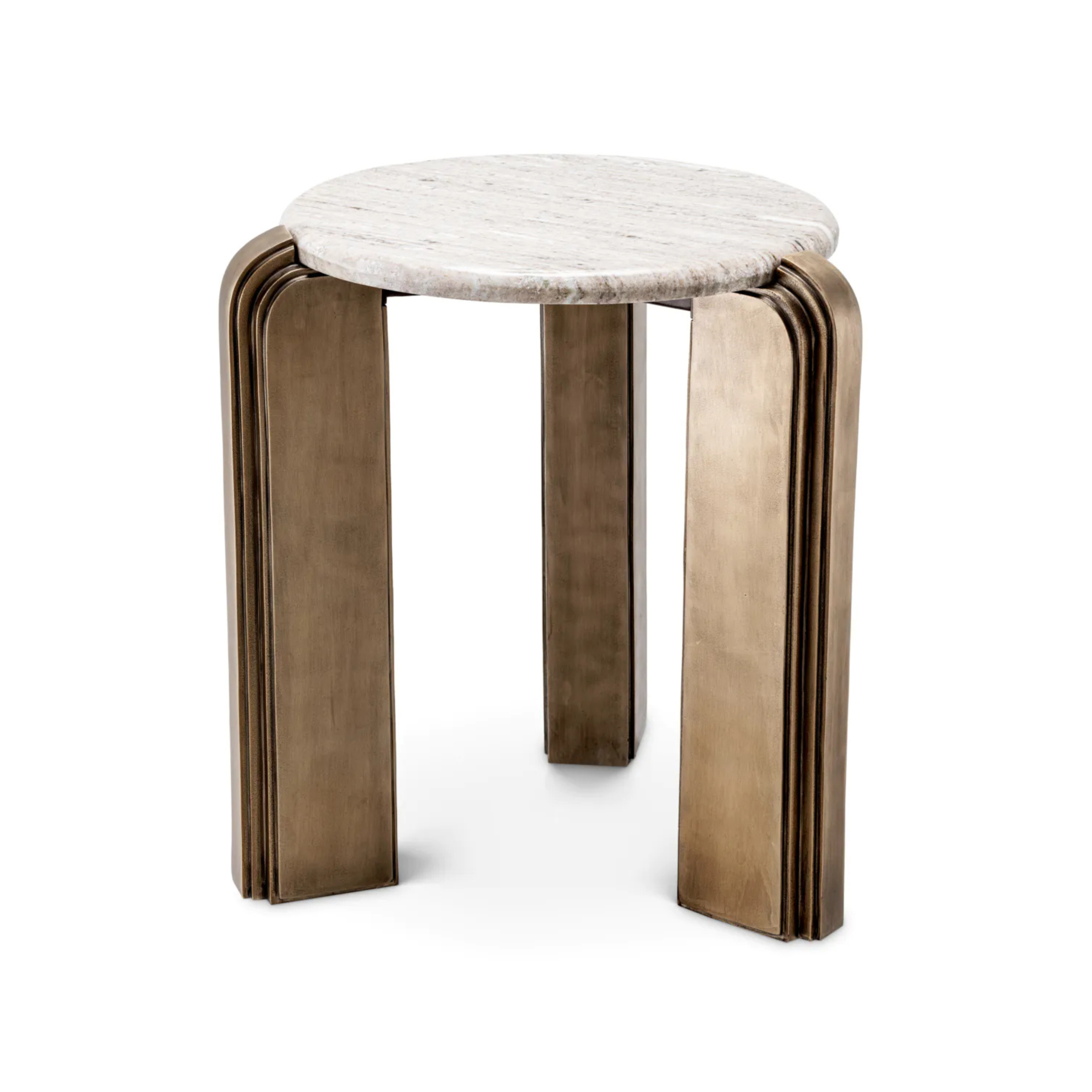 ALBIN side table marble with antique gold