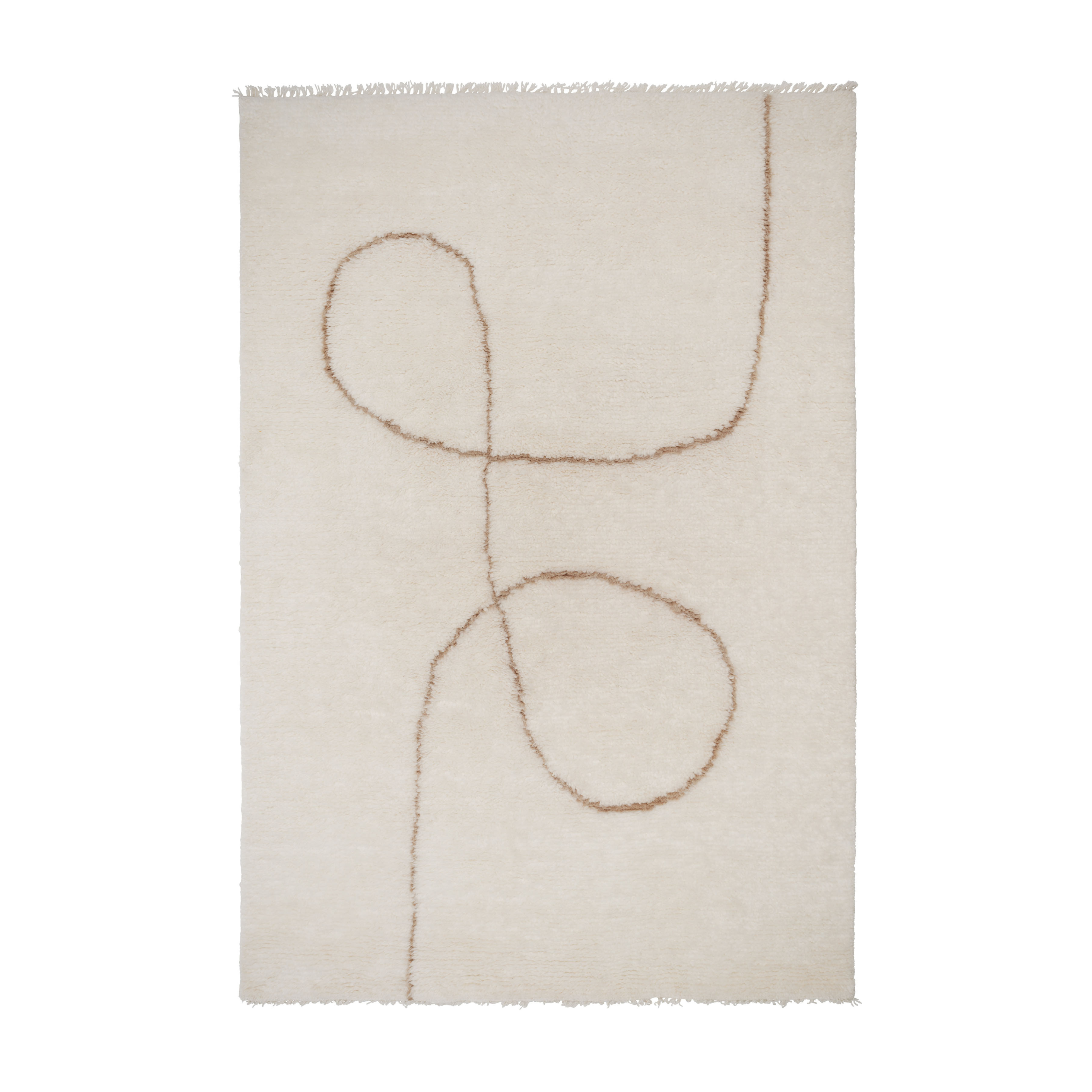 Vloerkleed ASTRAL SPIRAAL gebroken wit met karamel patroon