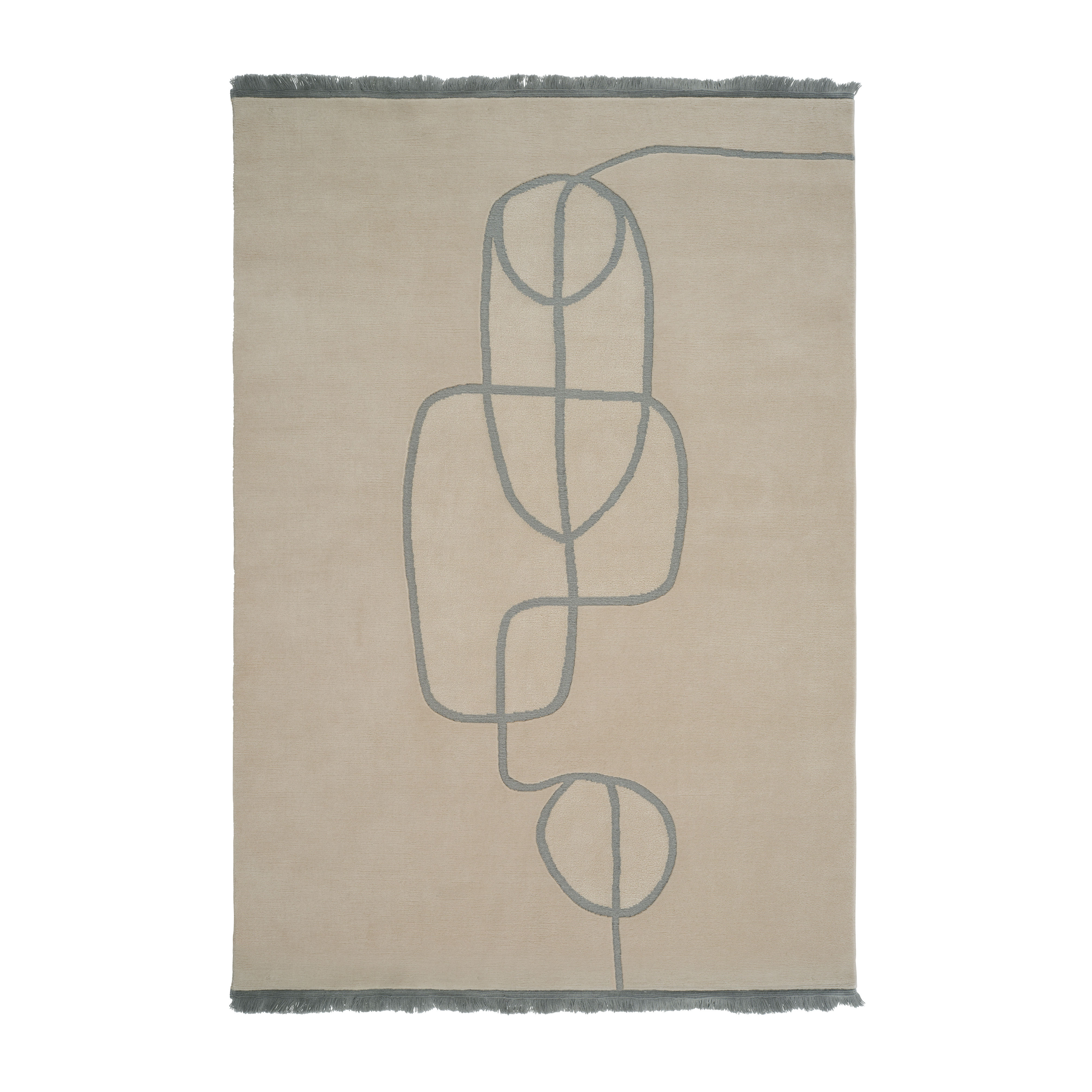 Vloerkleed LINEAL FLOW beige met grijs