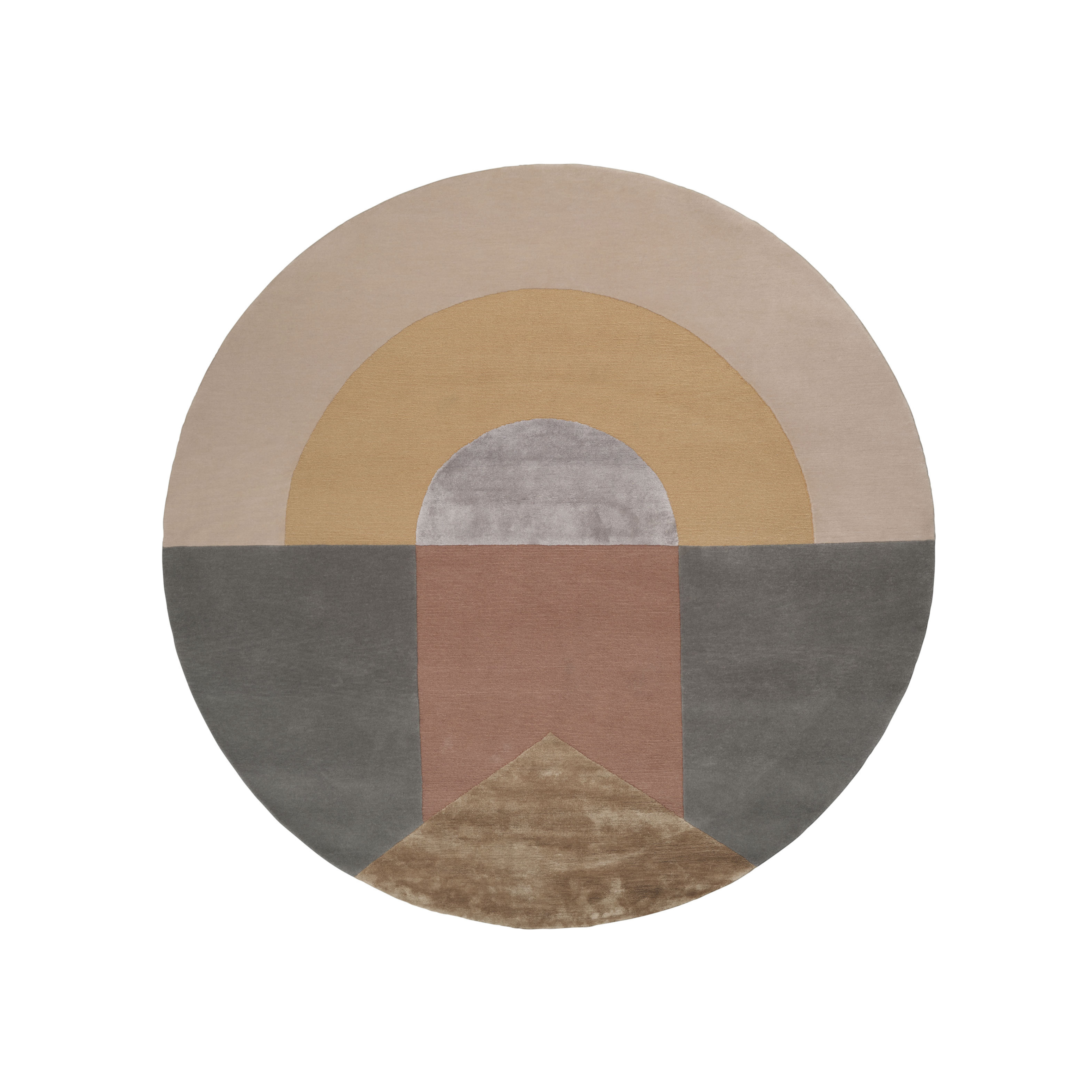 Round rug SERAPHIC SUN yellow with green