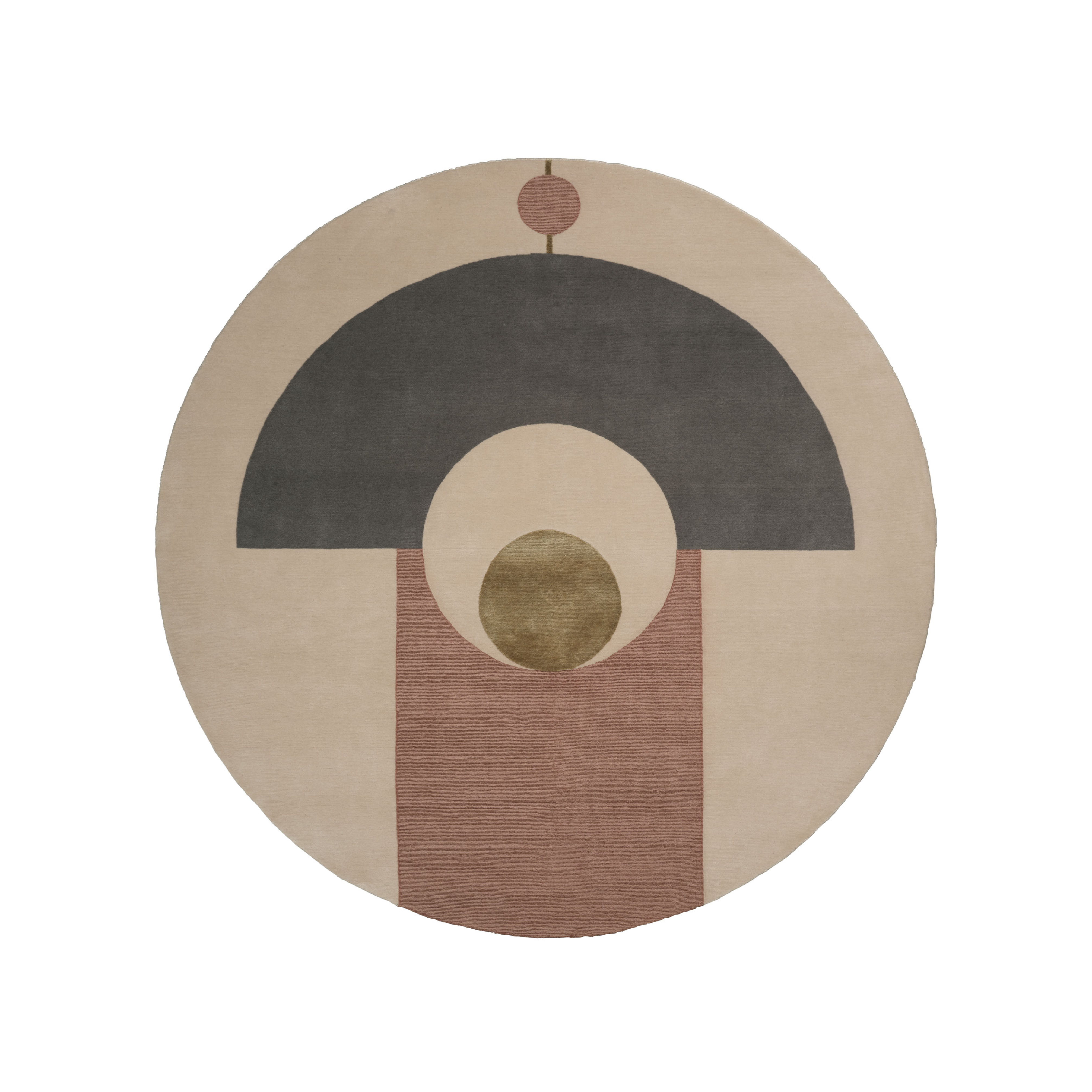 Ronde tapijt ETERNAL ORB donkerbeige