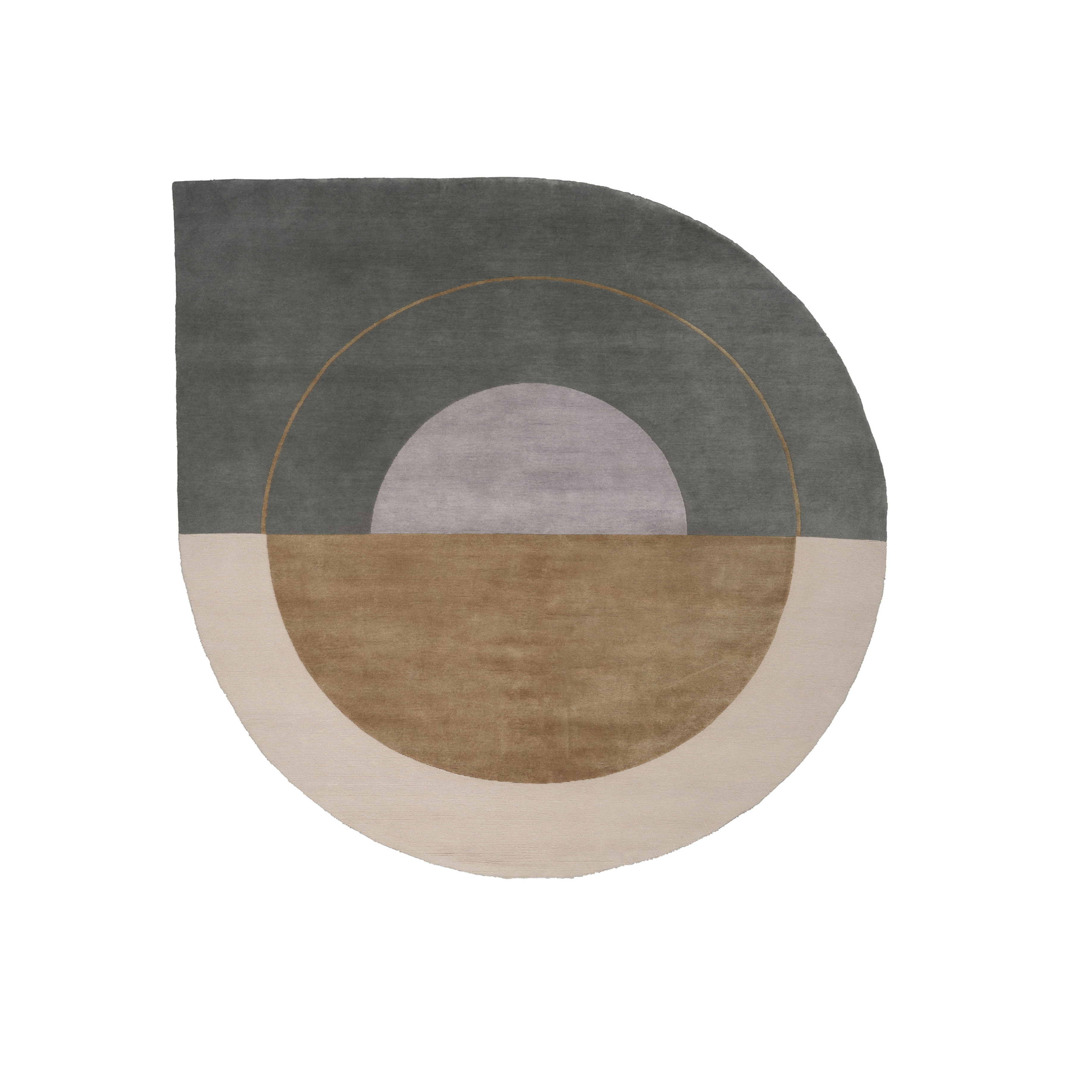 Runder Teppich RISING GEMINI - COMBI grau mit beige