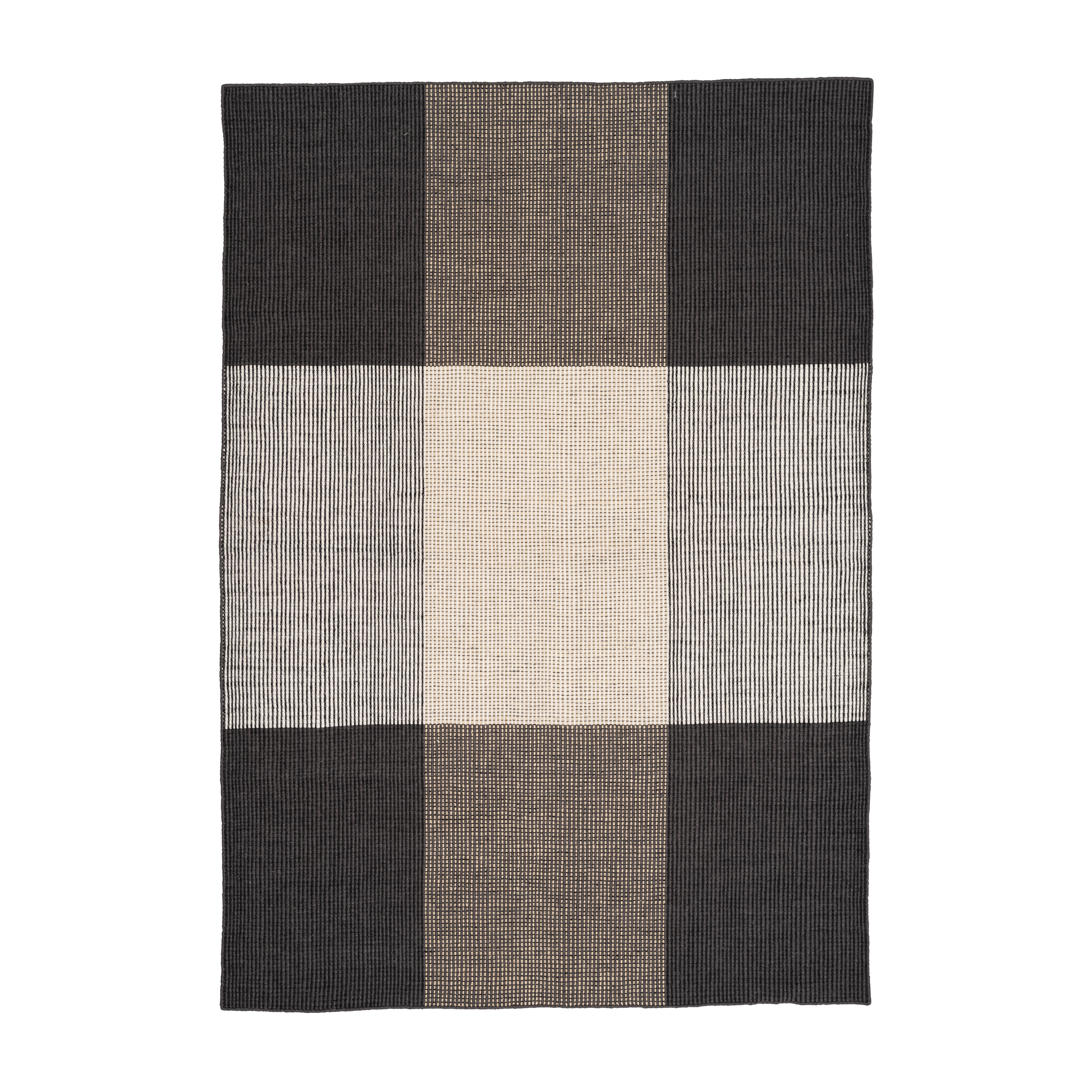 Vloerkleed BOLOGNA - GRIS zwart met beige