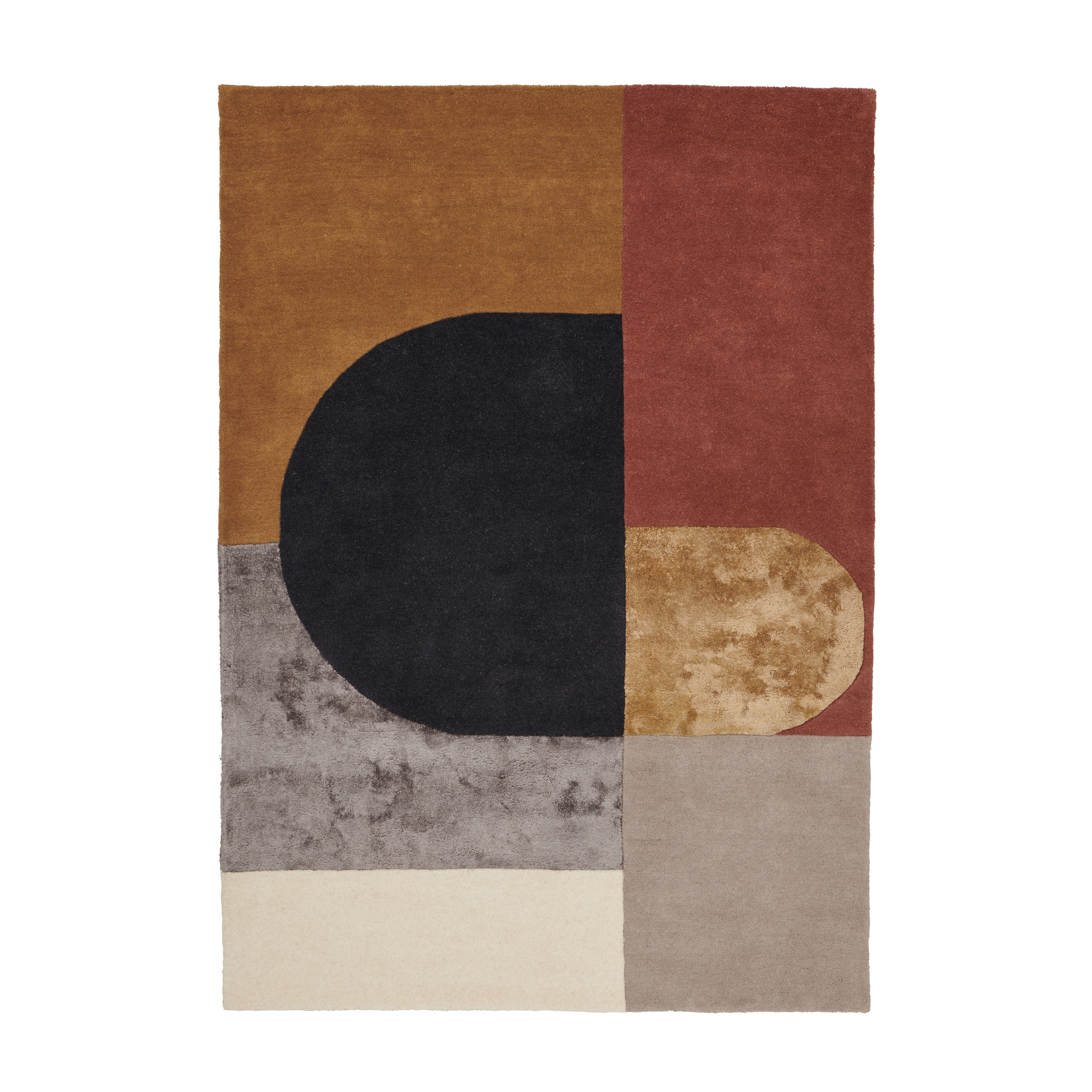 VILJA Rug - MUSTARD beige with orange