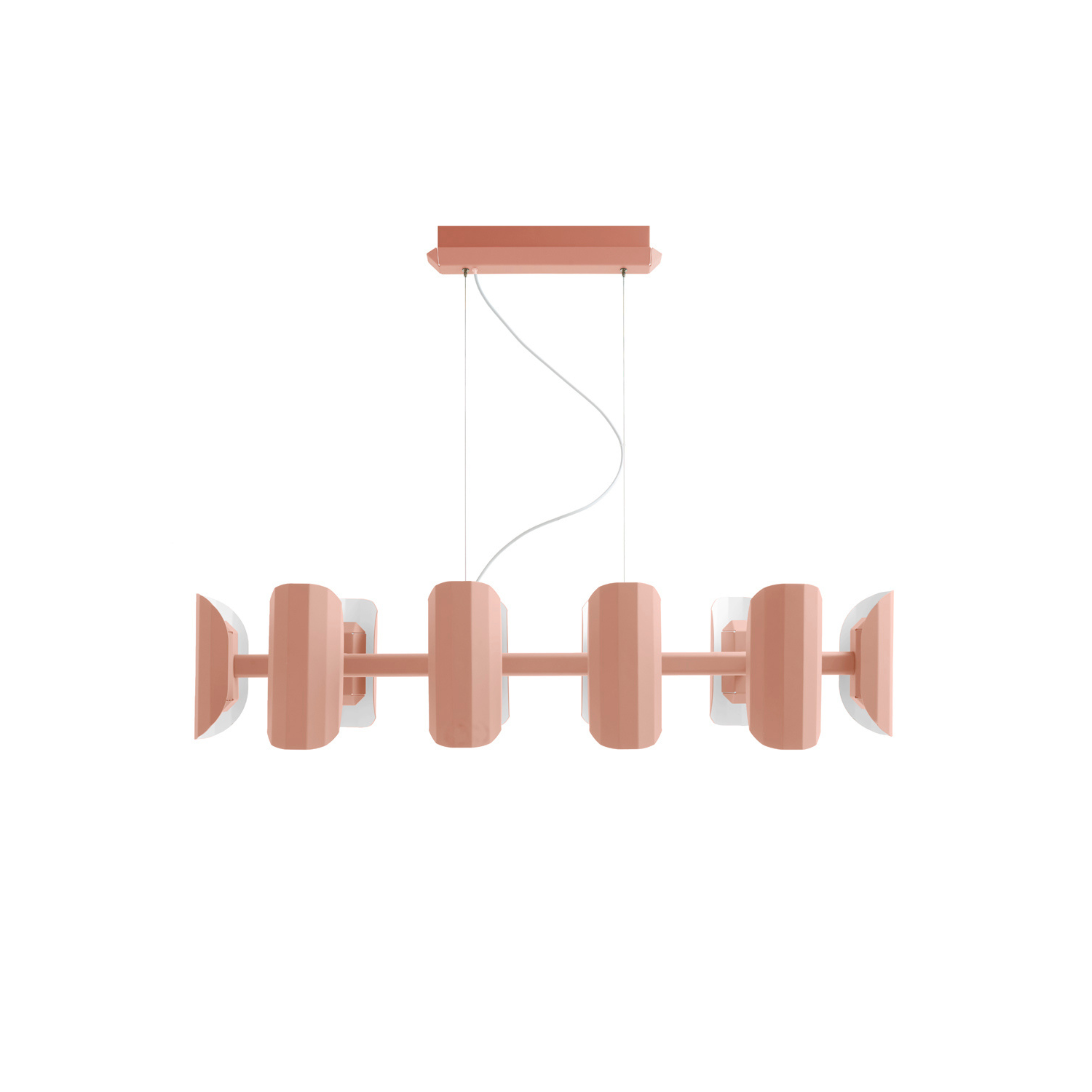 APOLIN multi-armed pendant lamp in broken pink