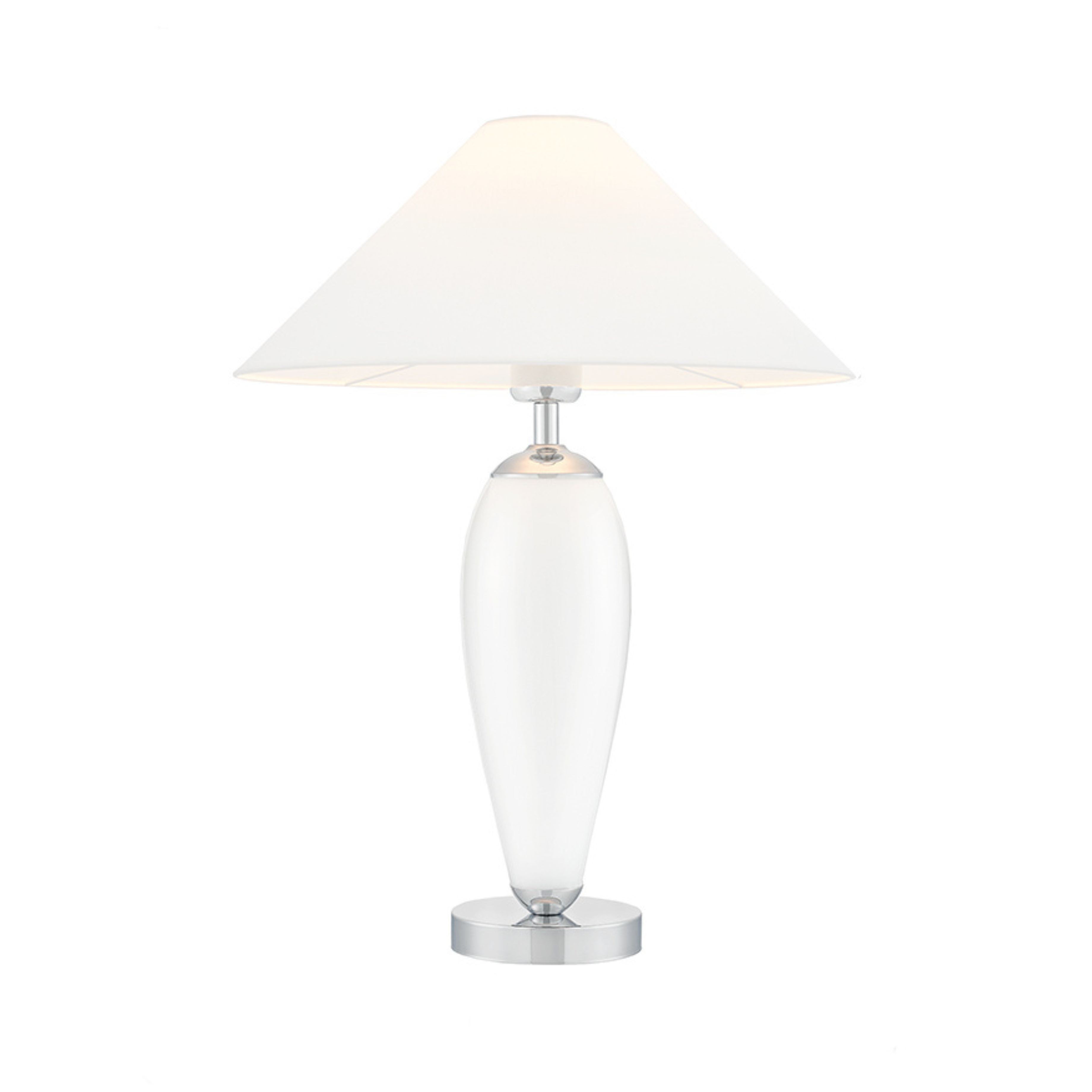 REA table lamp white with a frosted base and silver finish
