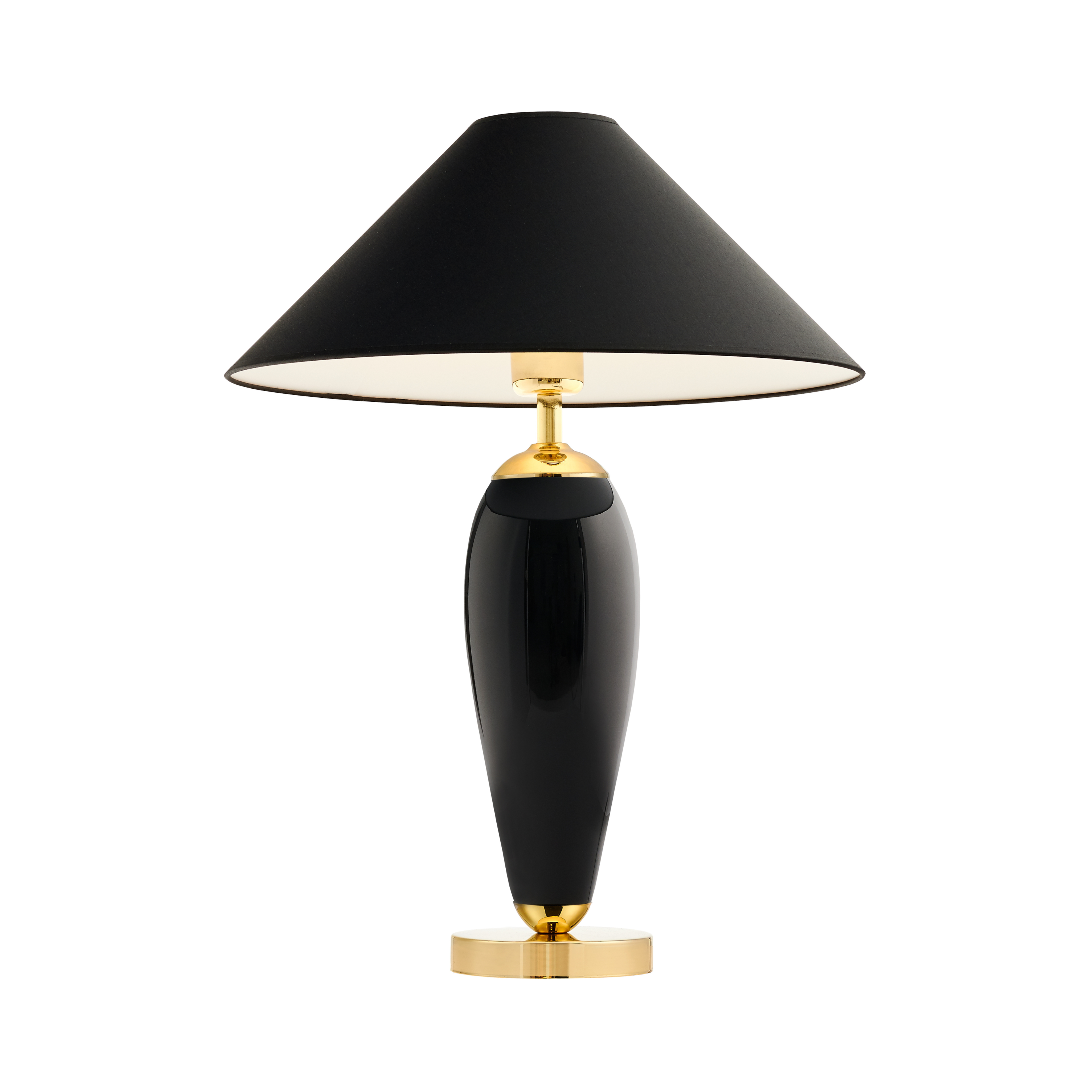 REA table lamp black with black base and gold finish