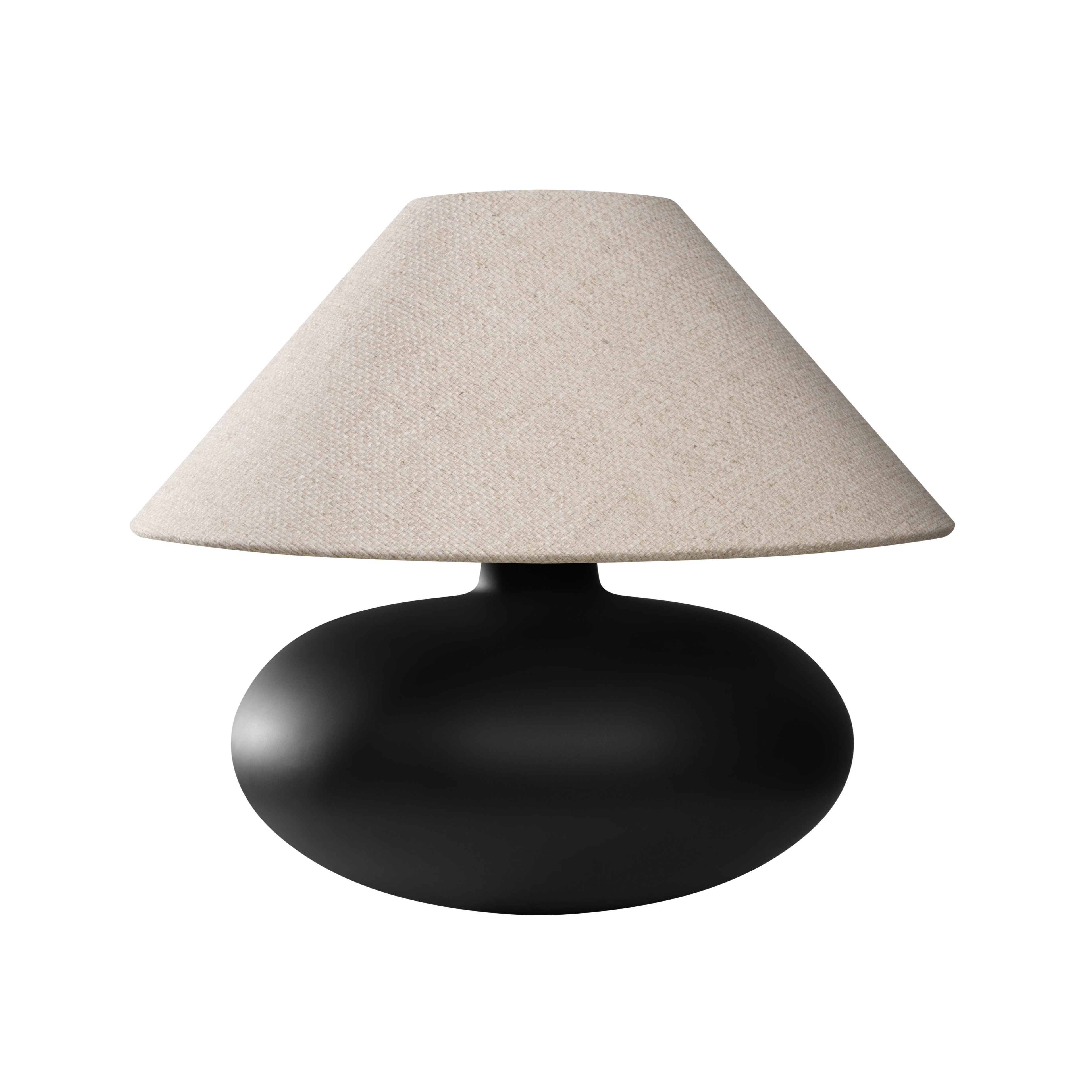 Tischlampe SAWA NATUR hellbeige Stoff mit grober Webart