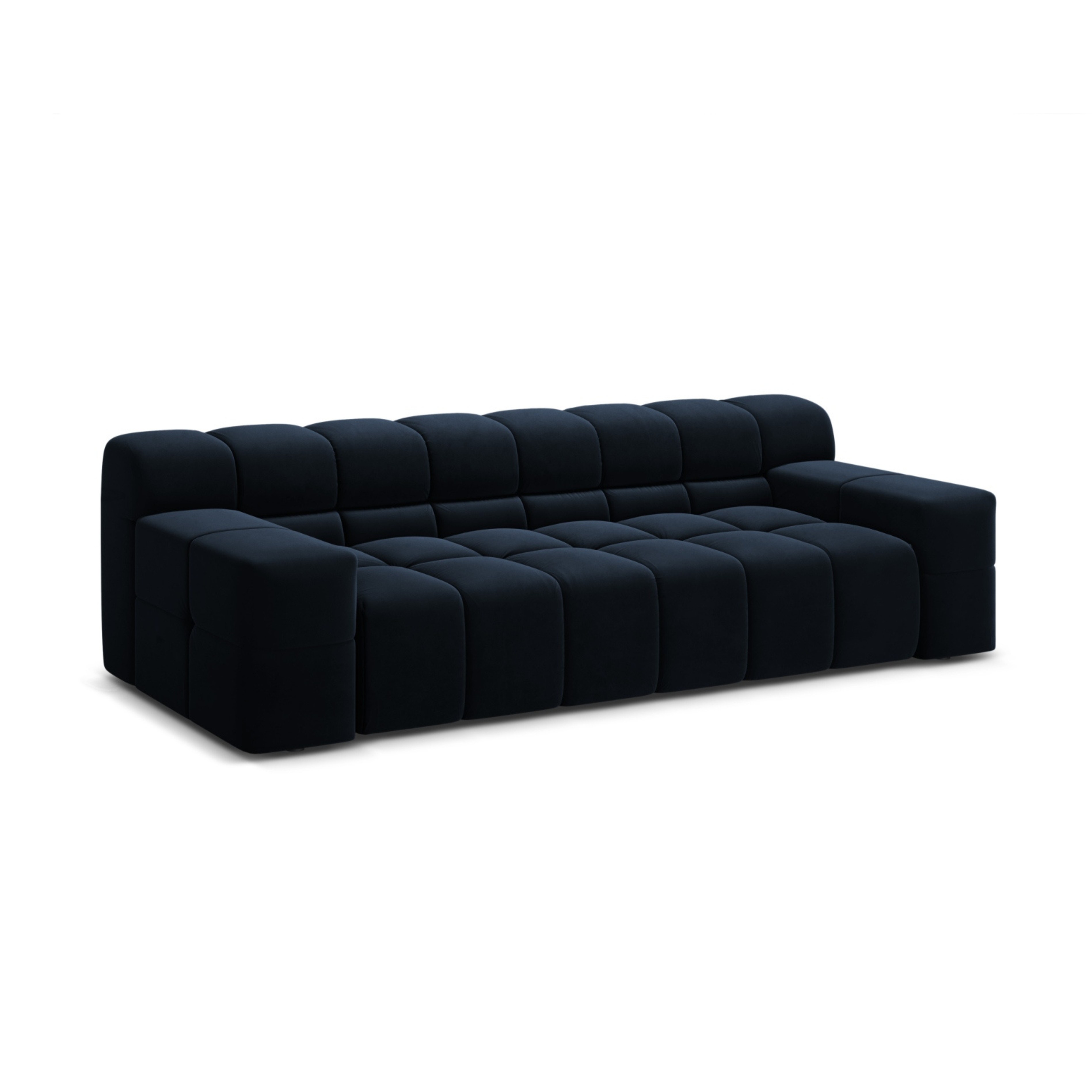 Sofa van fluweel 3-zits AGAVE marineblauw