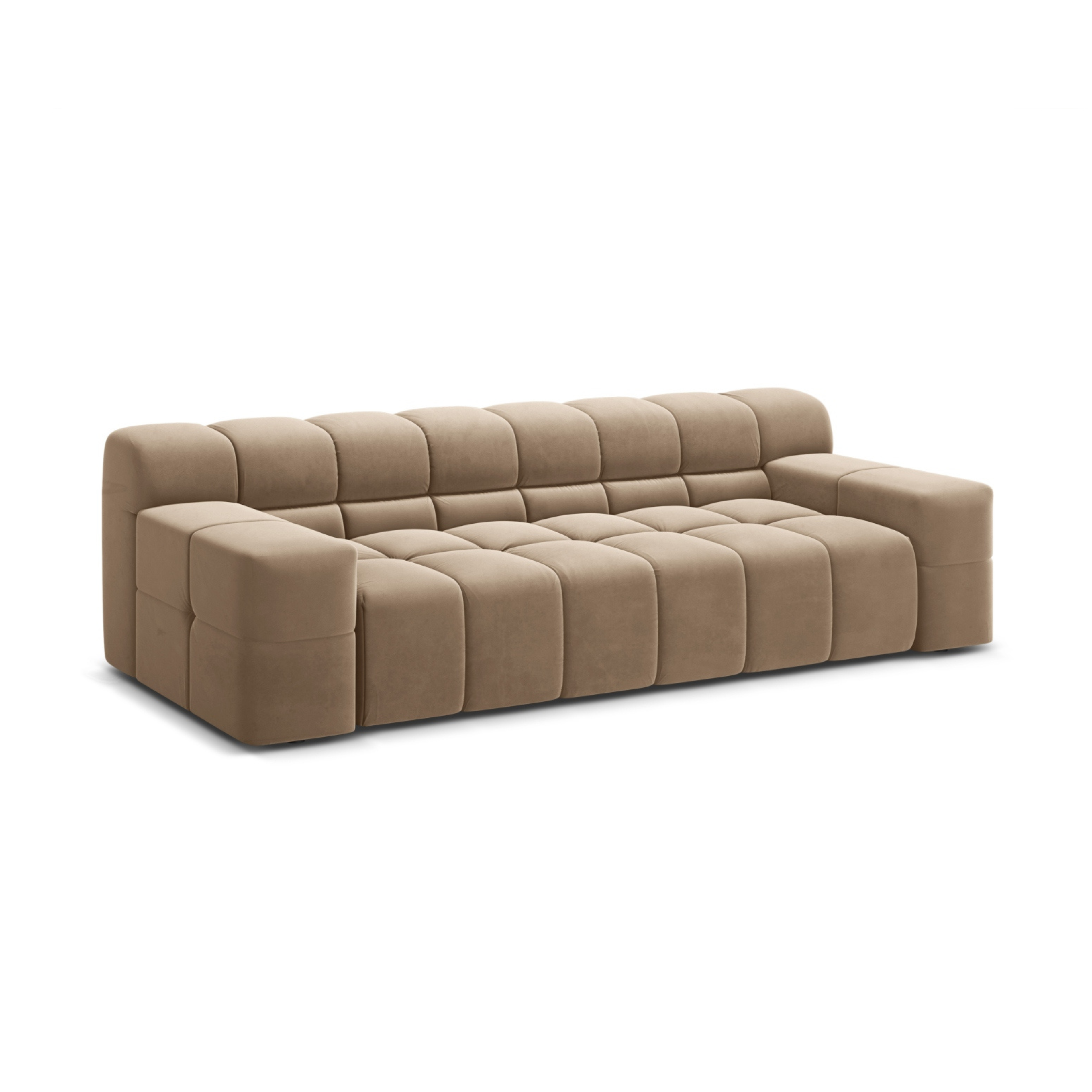 Sofa van fluweel 3-zits AGAVE beige