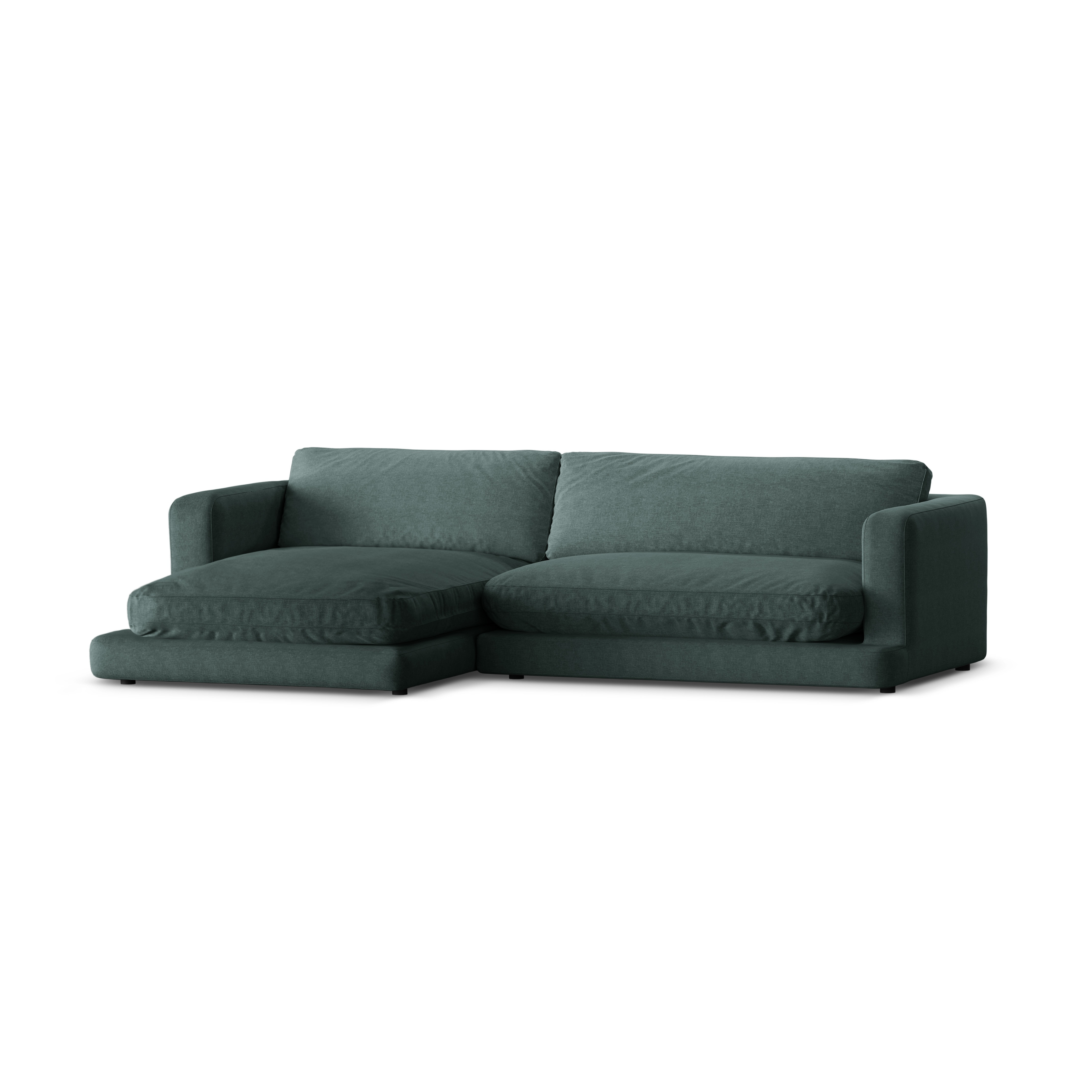 Left-sided corner sofa DAPHNE sea green chenille