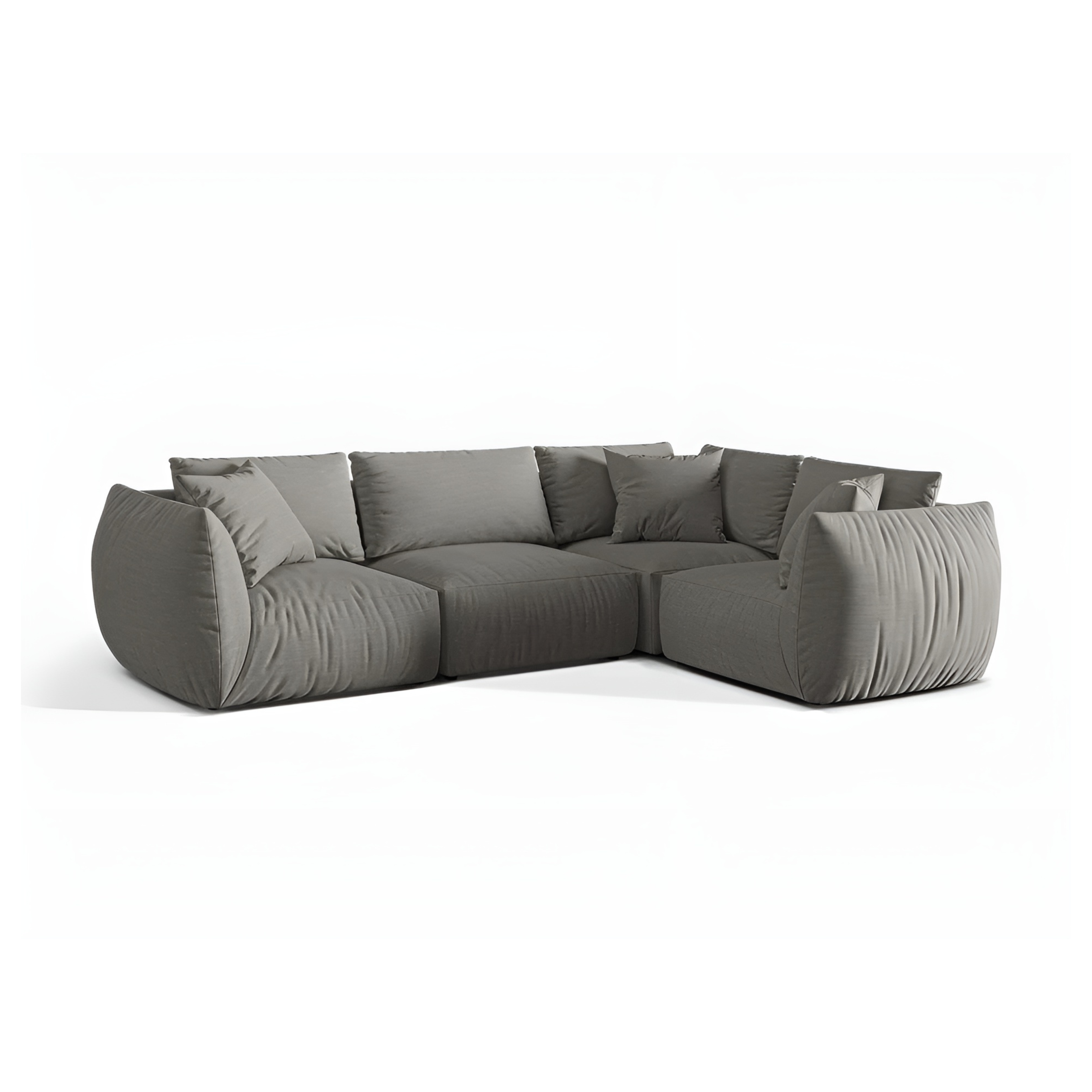 Right-facing 4-seater corner sofa CHRIS gray chenille