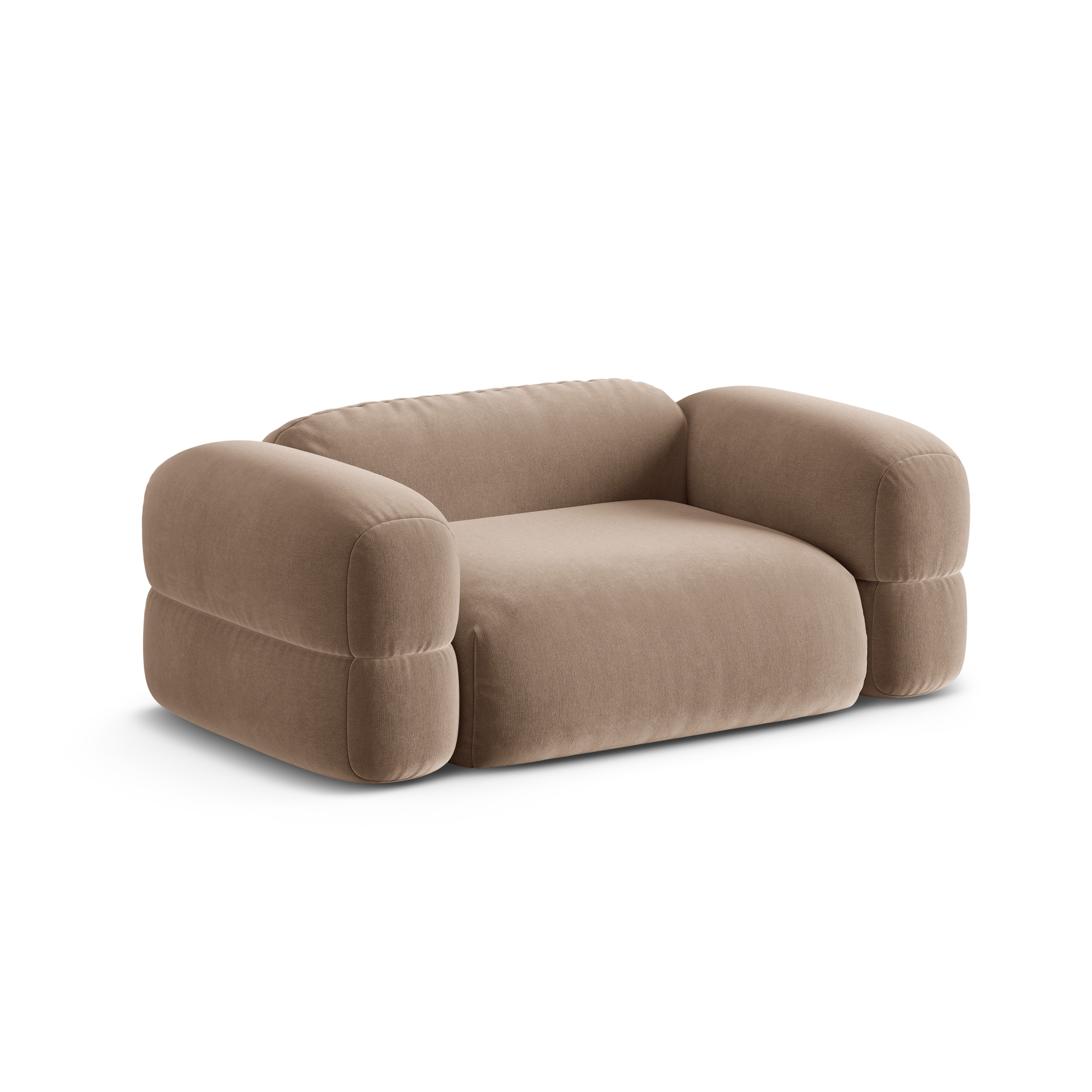 Sofa aus Samt 2-sitzig ROGER dunkelbeige