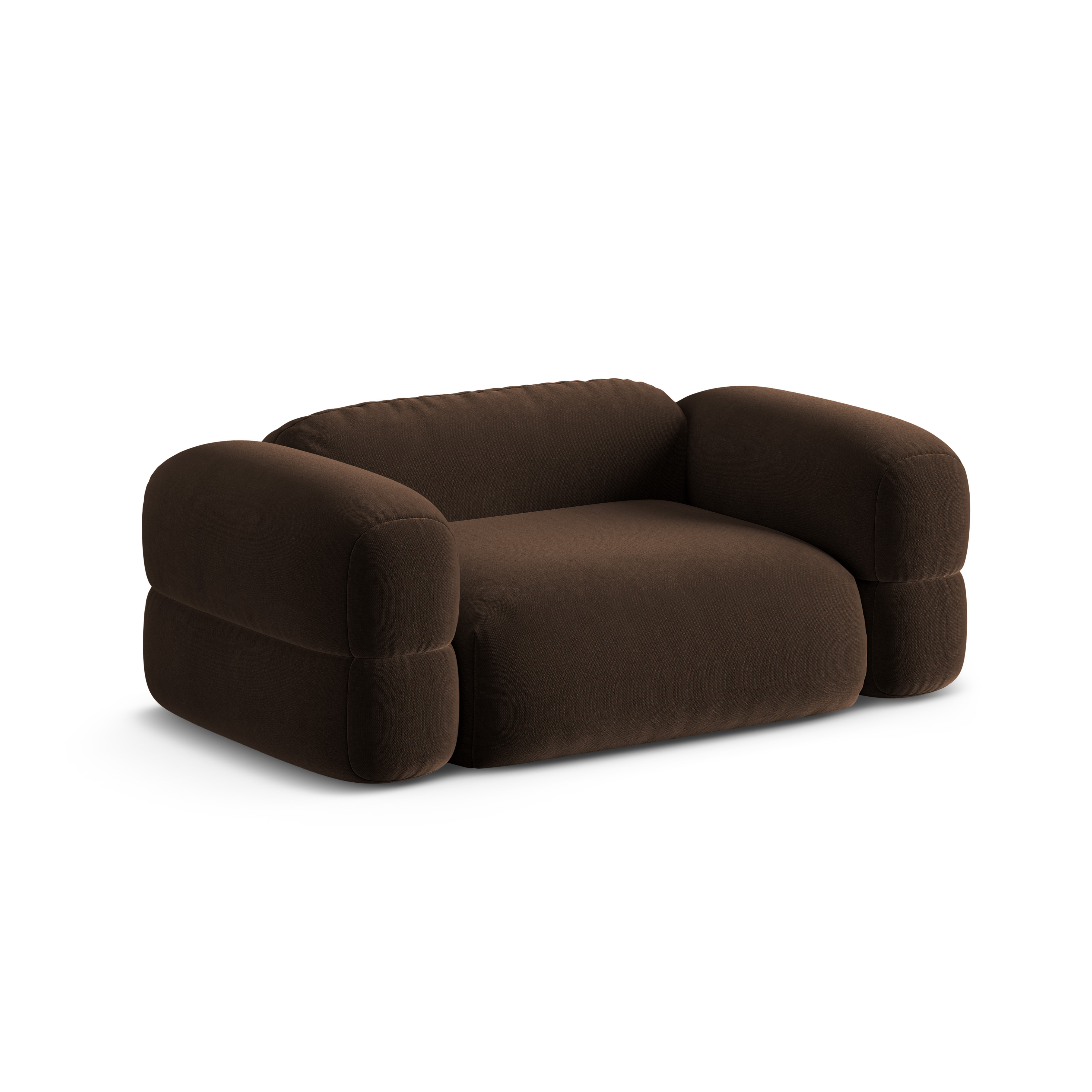 Sofa van fluweel voor 2 personen ROGER chocolade