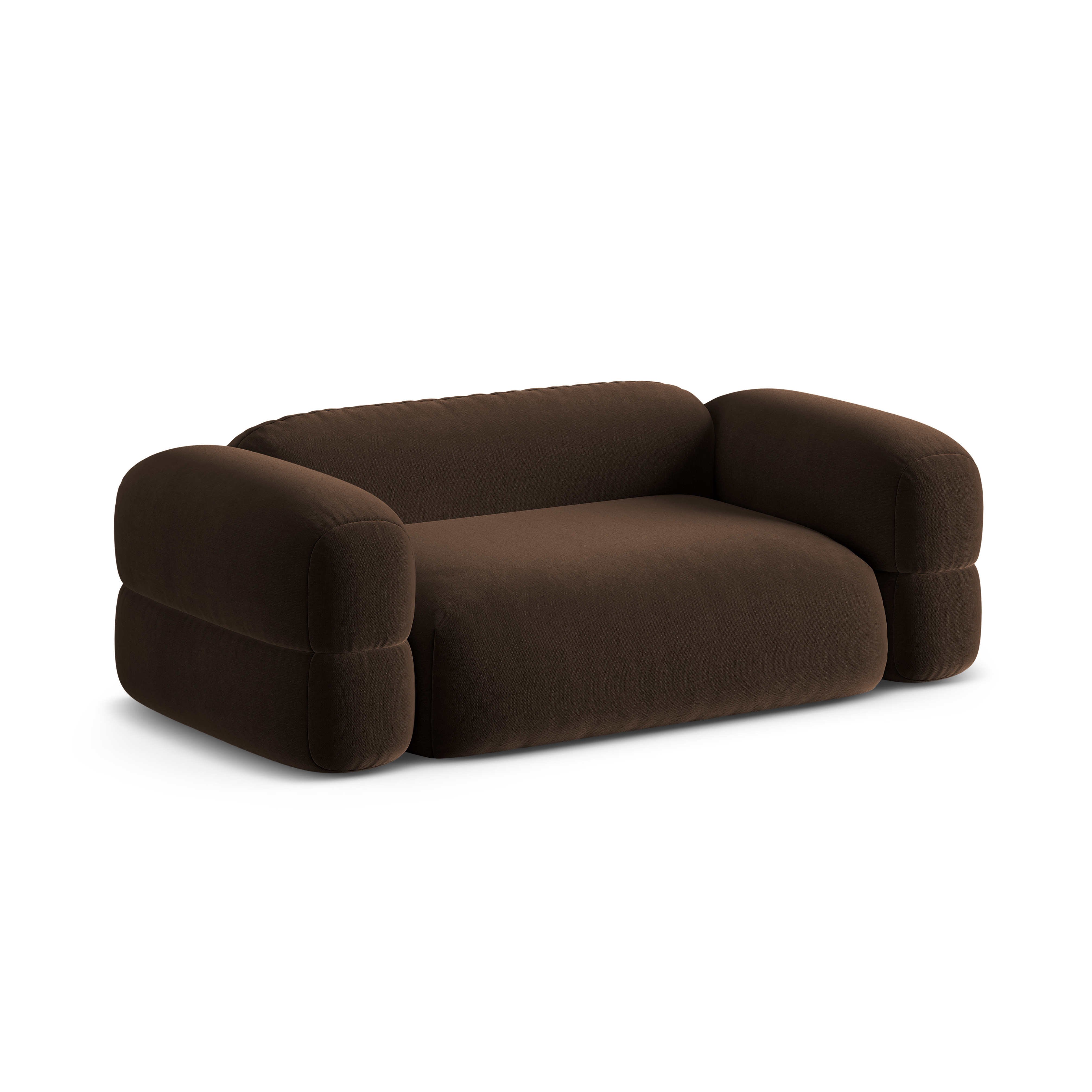 Sofa van fluweel 3-zits ROGER chocolade