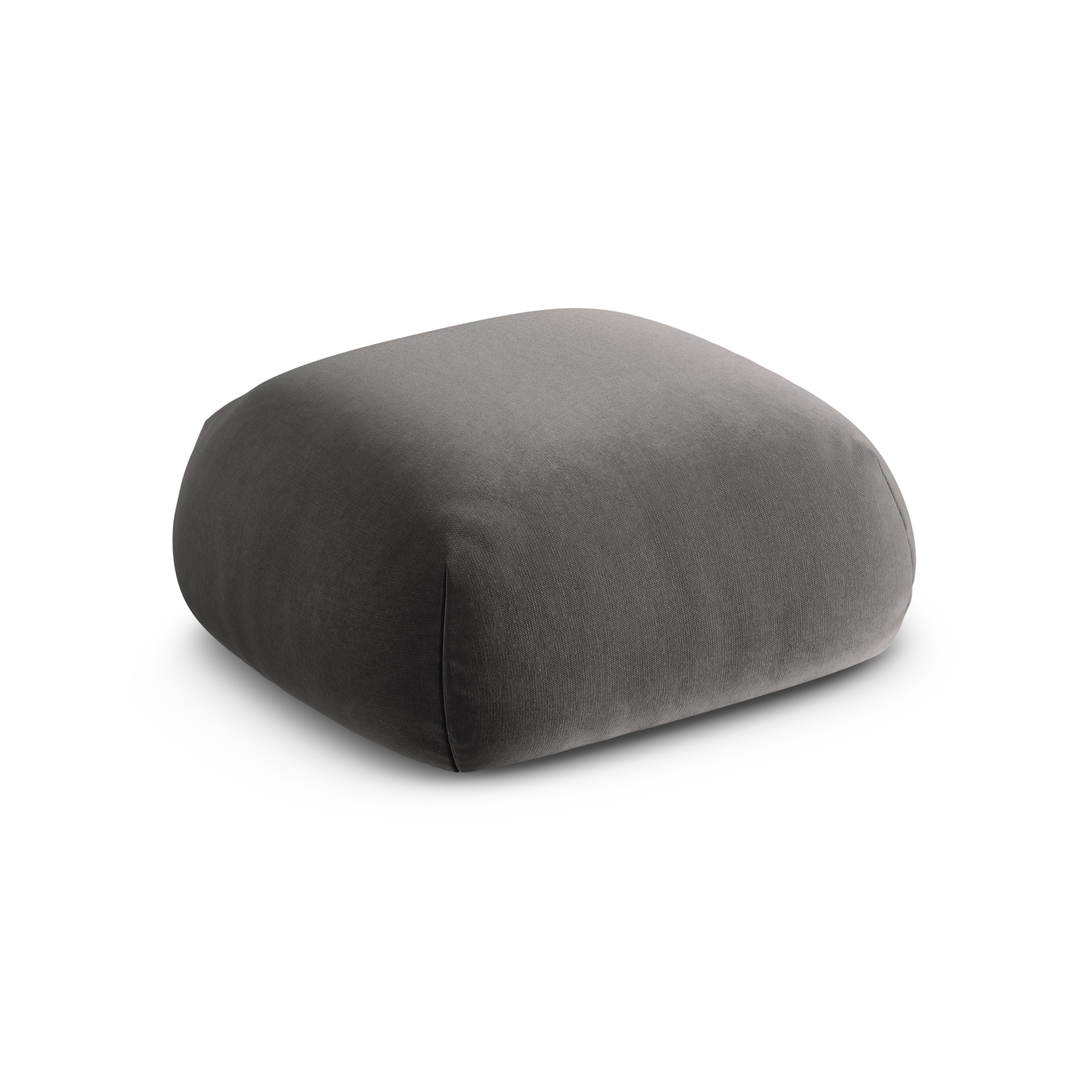 Fluwelen poef ROGER grijs