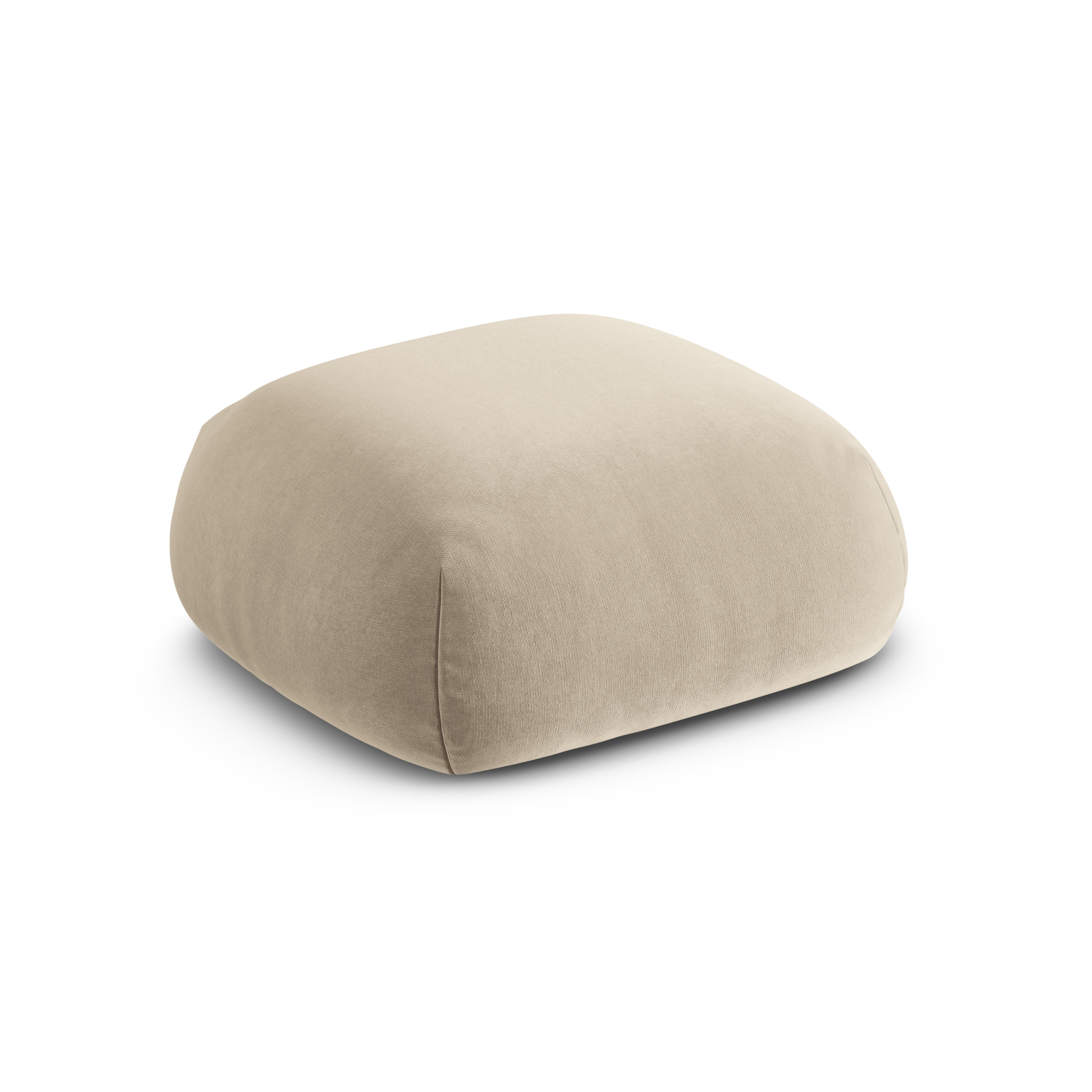 Samt Pouf ROGER hellbeige