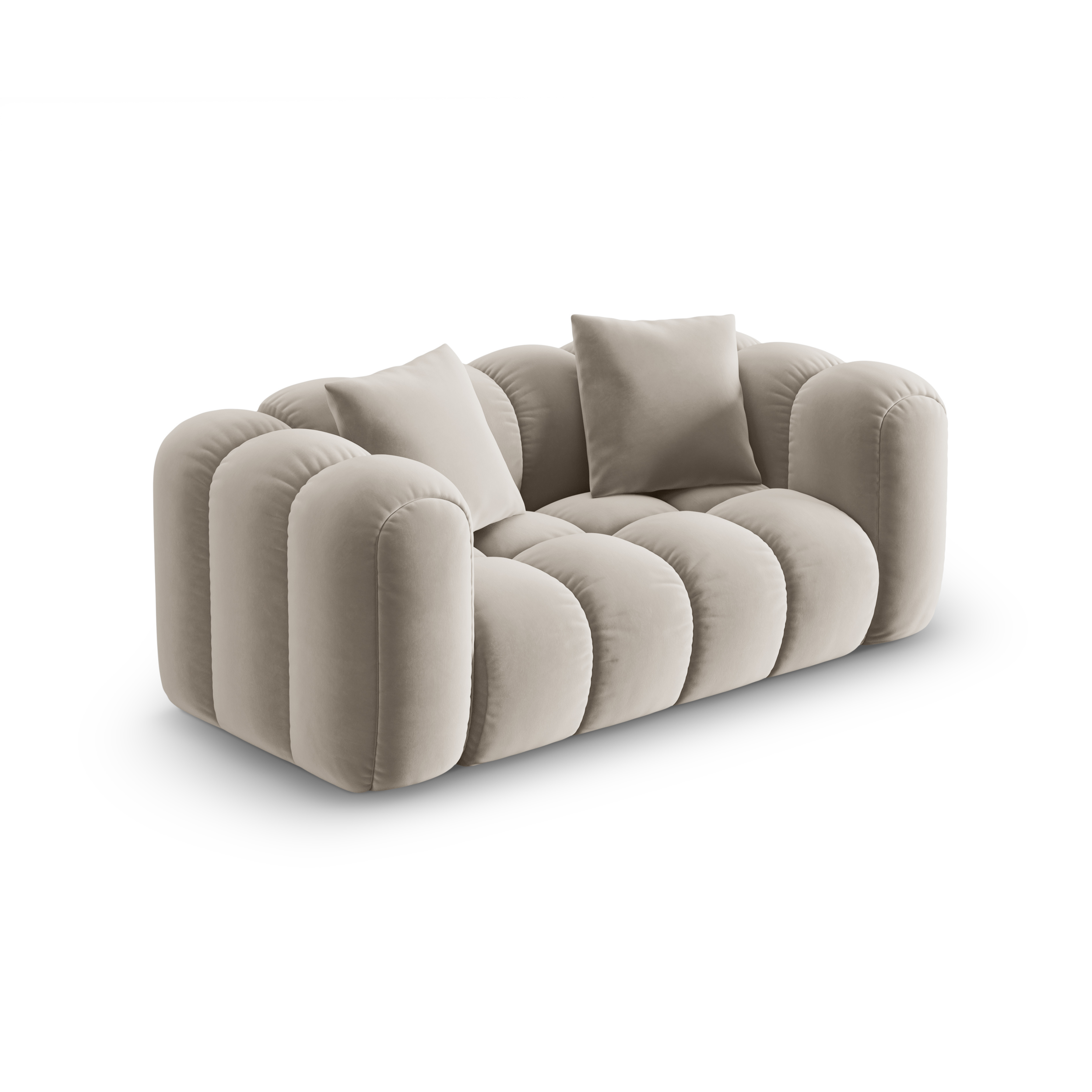 Sofa aus Samt 2-sitzig ASTRO ecru