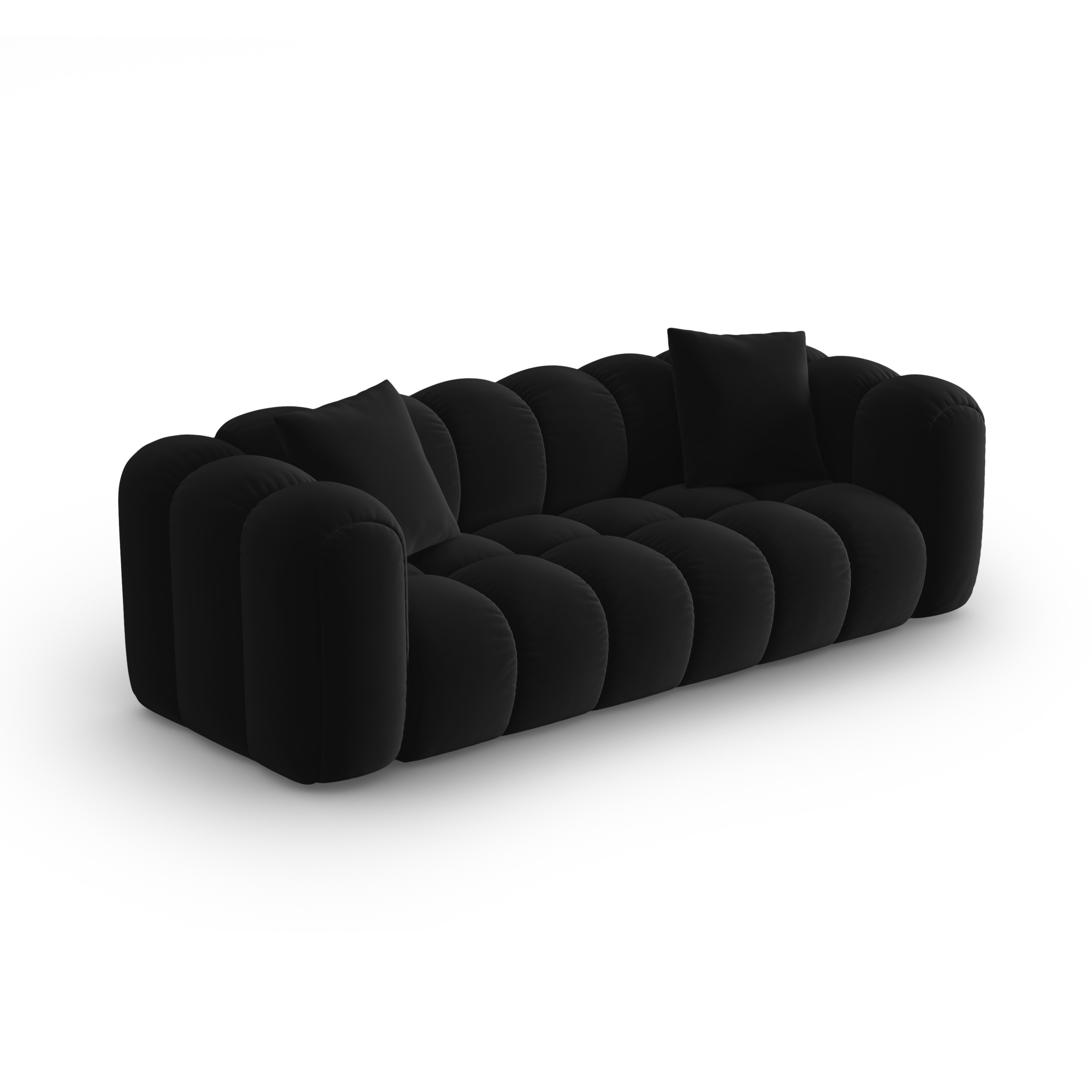 Sofa van fluweel voor 4 personen ASTRO zwart