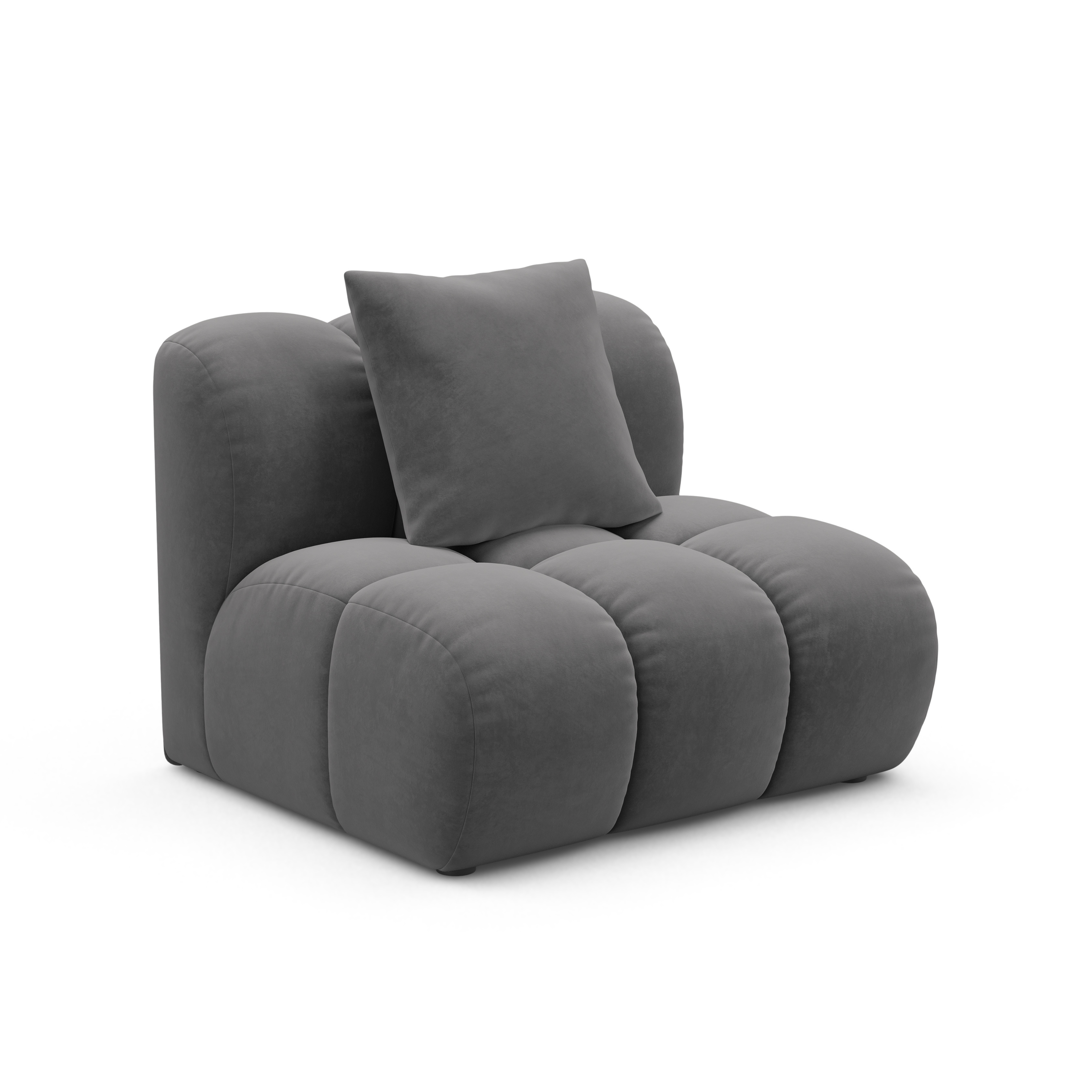Fauteuil / modulaire fluwelen ASTRO grijs