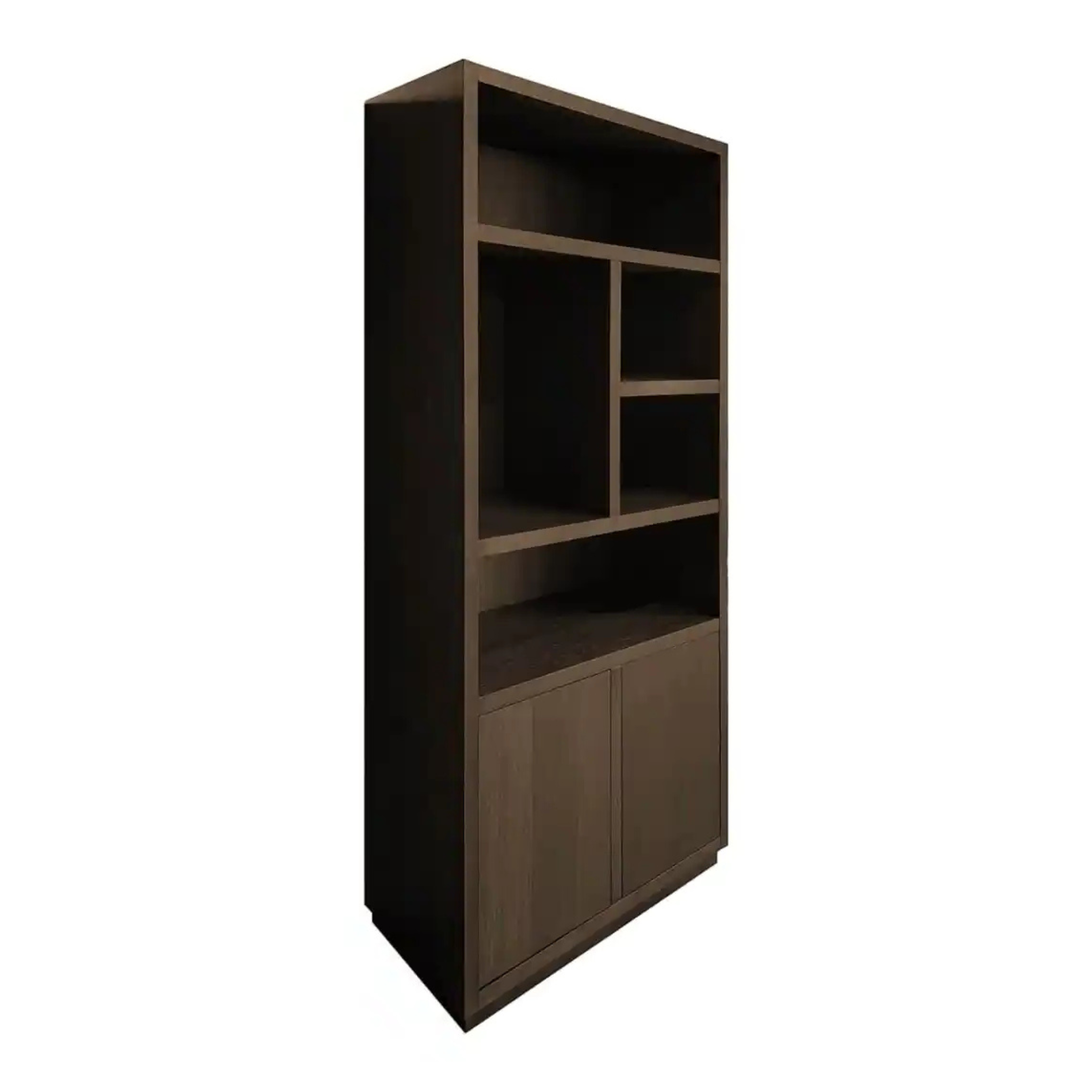 OAKURA brown oak veneer shelf