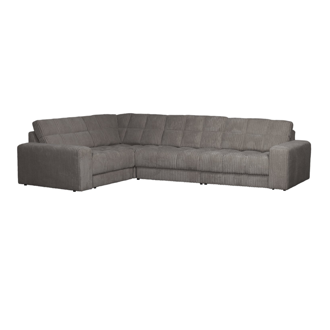 Linksseitiges Ecksofa SECOND DATE grauer Cordstoff