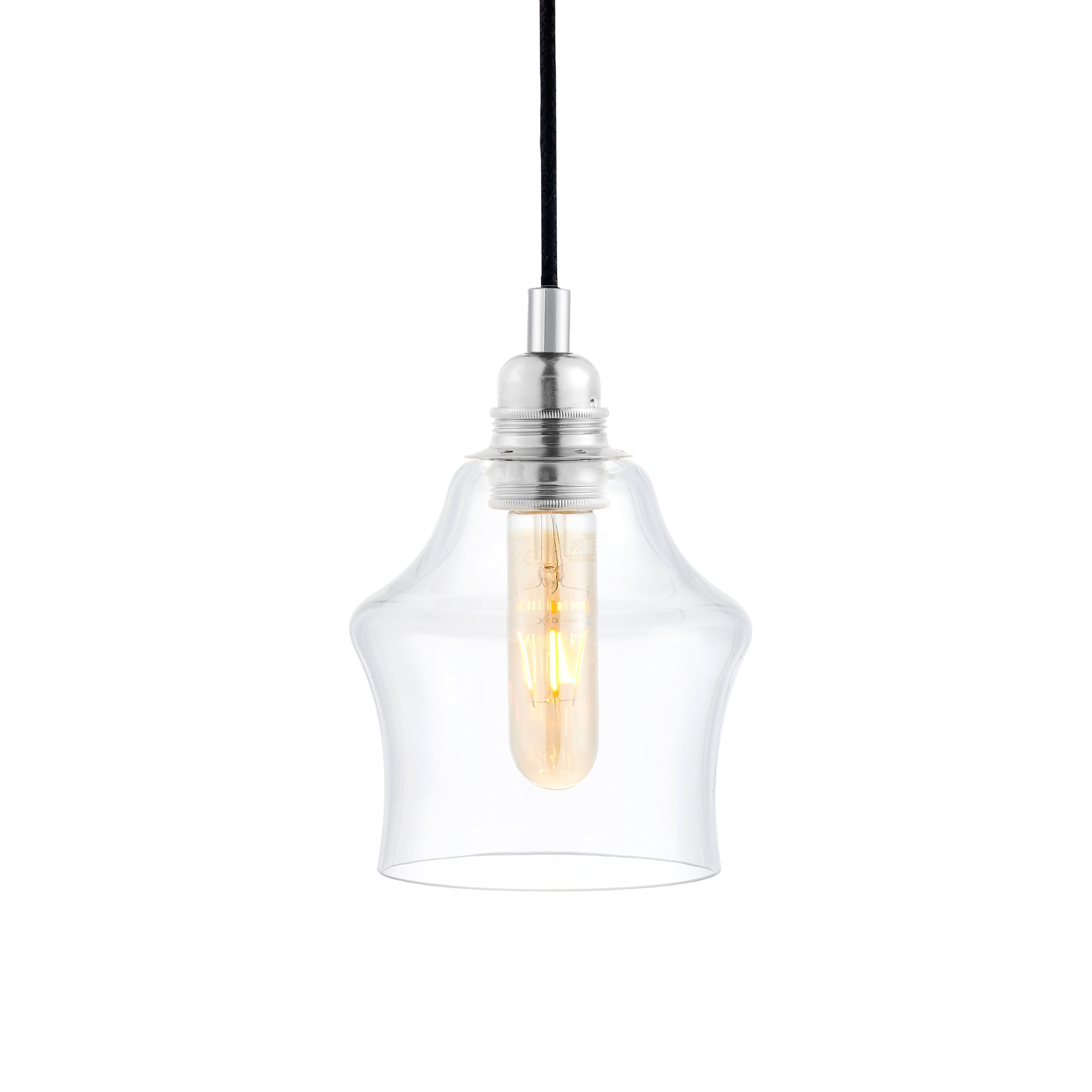 LONGIS II pendant lamp transparent with shiny chrome